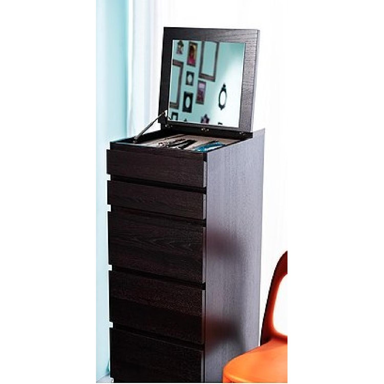 Ikea Malm Black Brown 6-Drawer Dresser + Dresser w/ Mirror - image-3