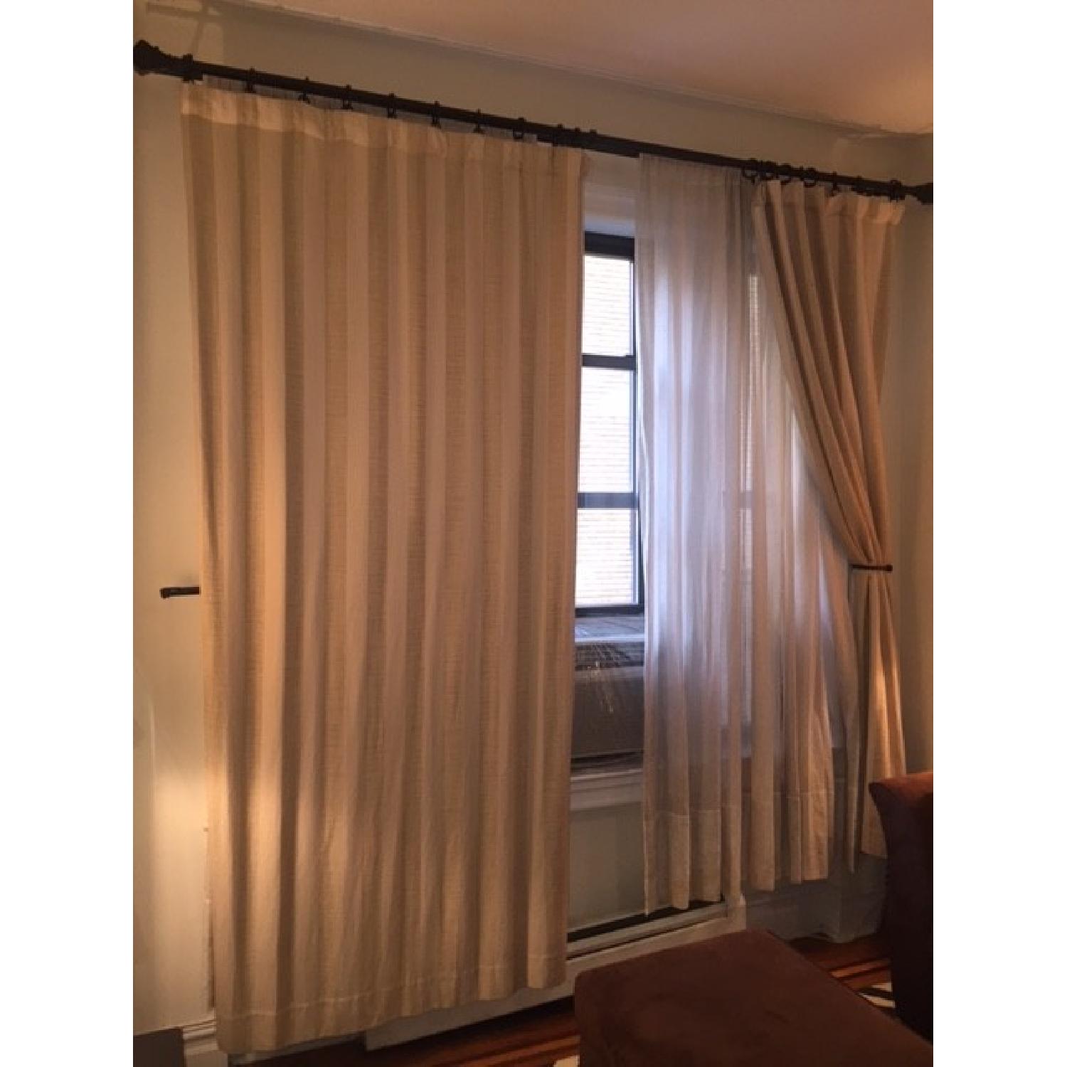 Pottery Barn Curtain Rod and Curtains - image-1