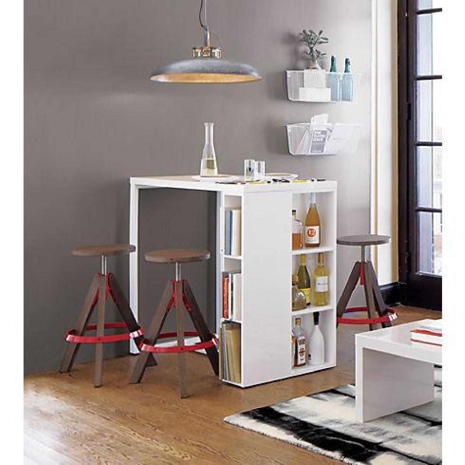 CB2 Sidecar White High Dining Table AptDeco