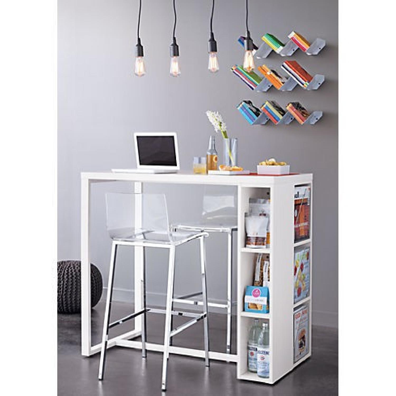 CB2 Sidecar White High Dining Table AptDeco