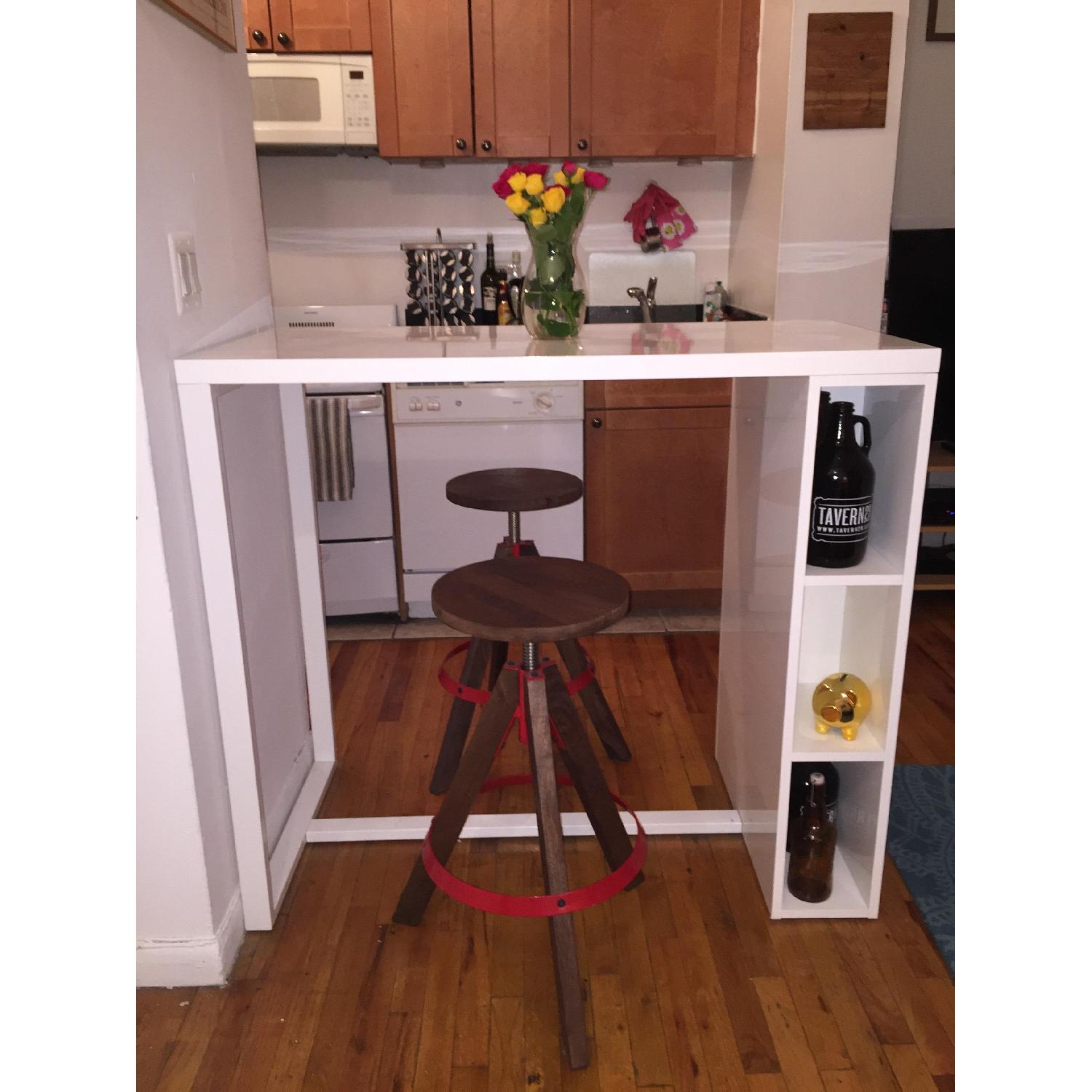 CB2 Sidecar White High Dining Table AptDeco