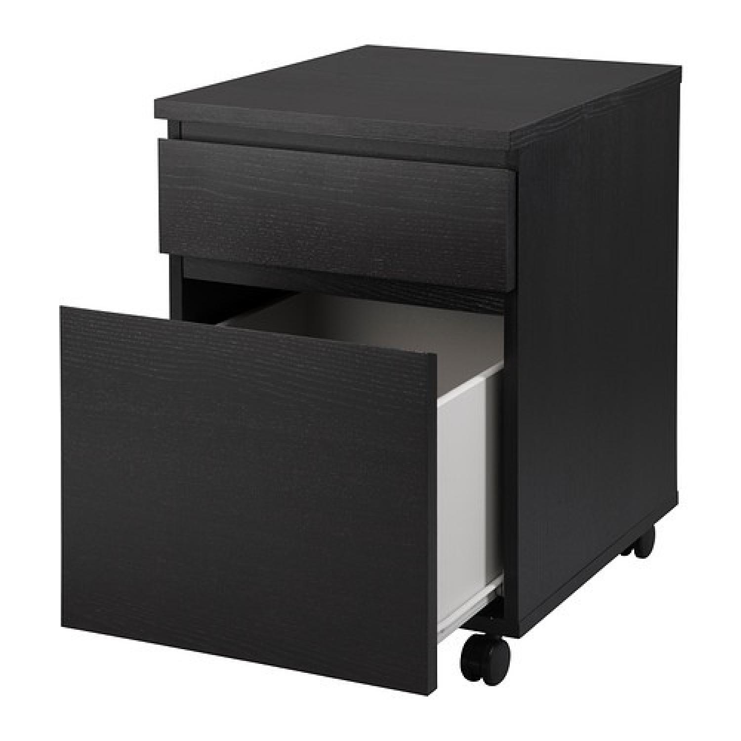 Ikea Micke Computer Work Station + 2 Drawer Unit - image-3