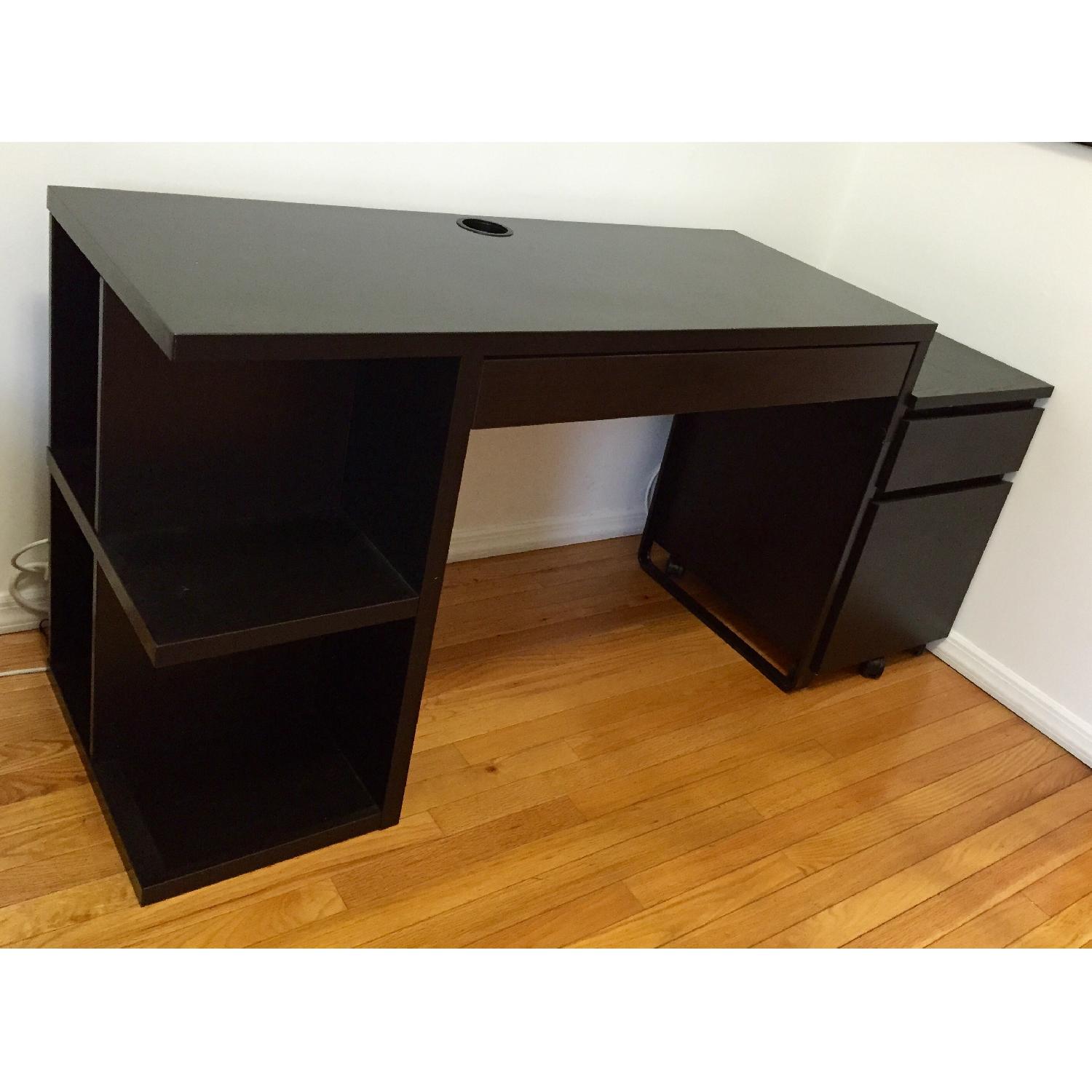 Ikea Micke Computer Work Station + 2 Drawer Unit - image-4