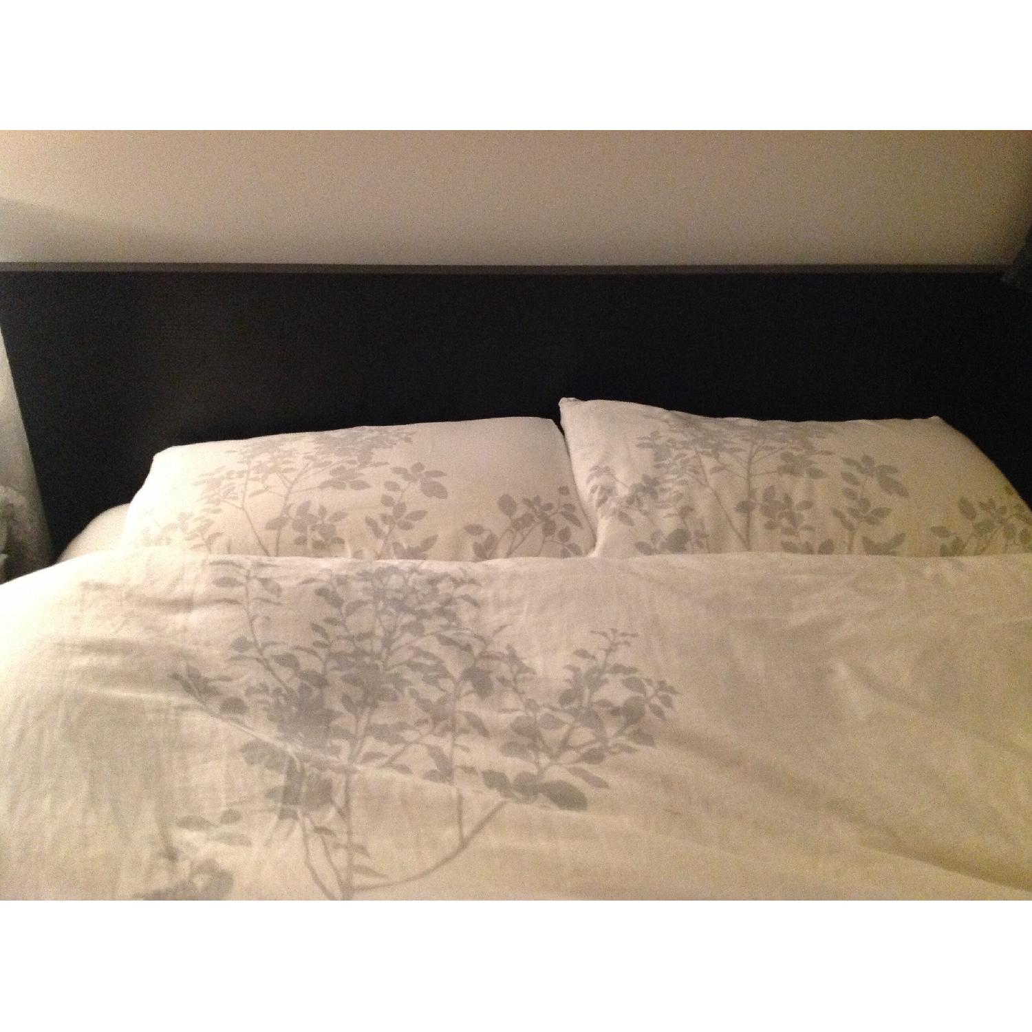 Ikea Black/Brown Wooden Queen Size Bed Frame - image-3