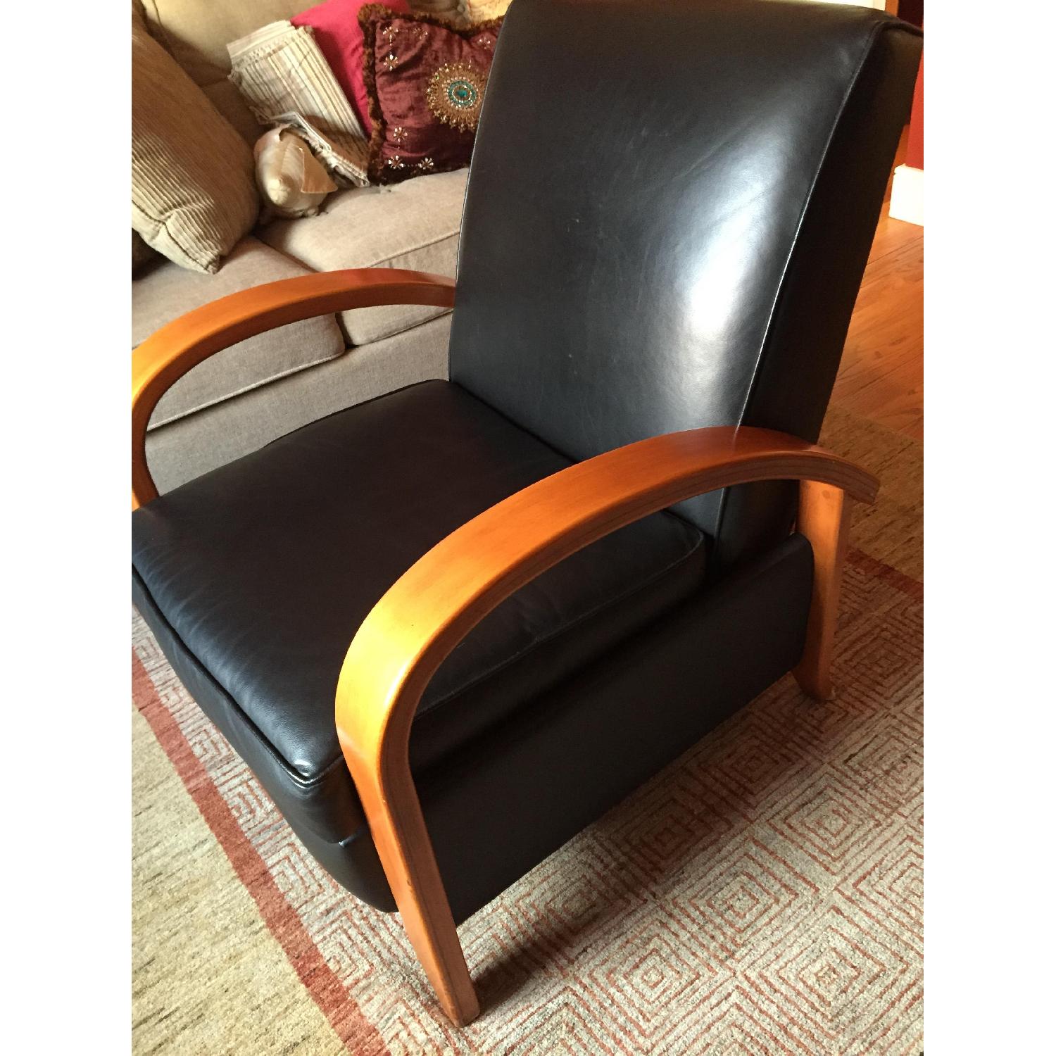 Restoration Hardware Black Leather Recliner AptDeco