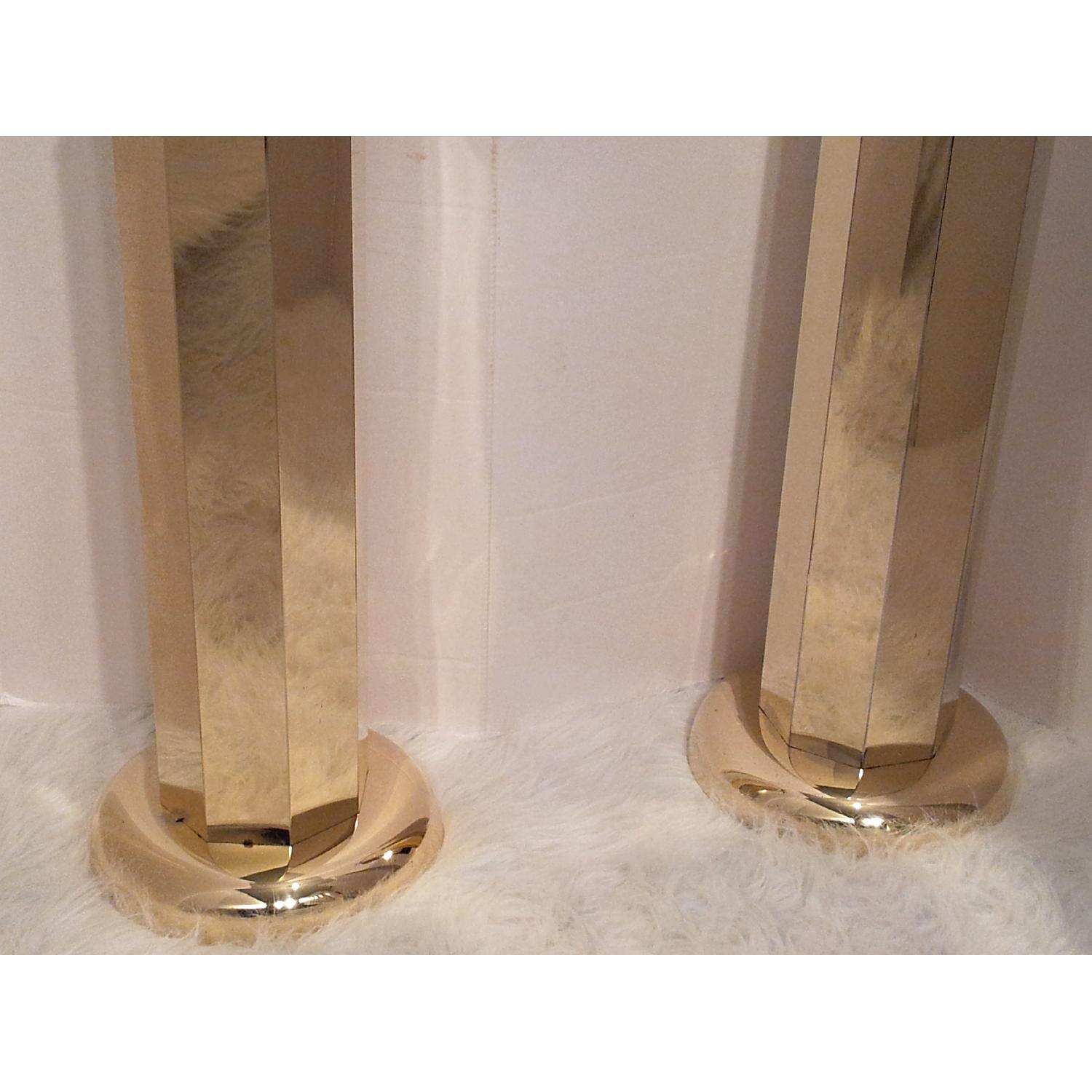 Clover Lamp Company 1960s Mid Century Modern Brass Trophy Lamps - Pair - image-4