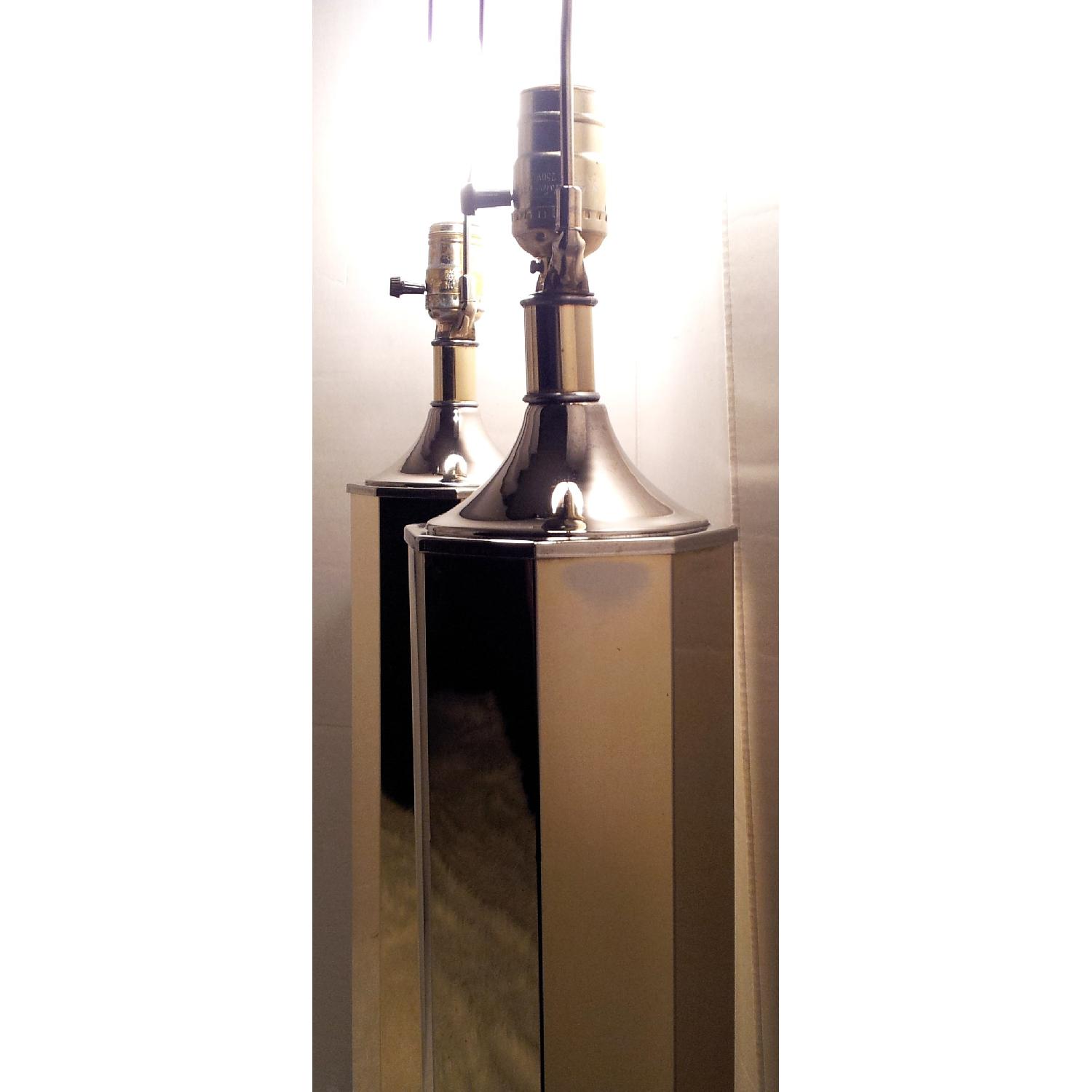 Clover Lamp Company 1960s Mid Century Modern Brass Trophy Lamps - Pair - image-6