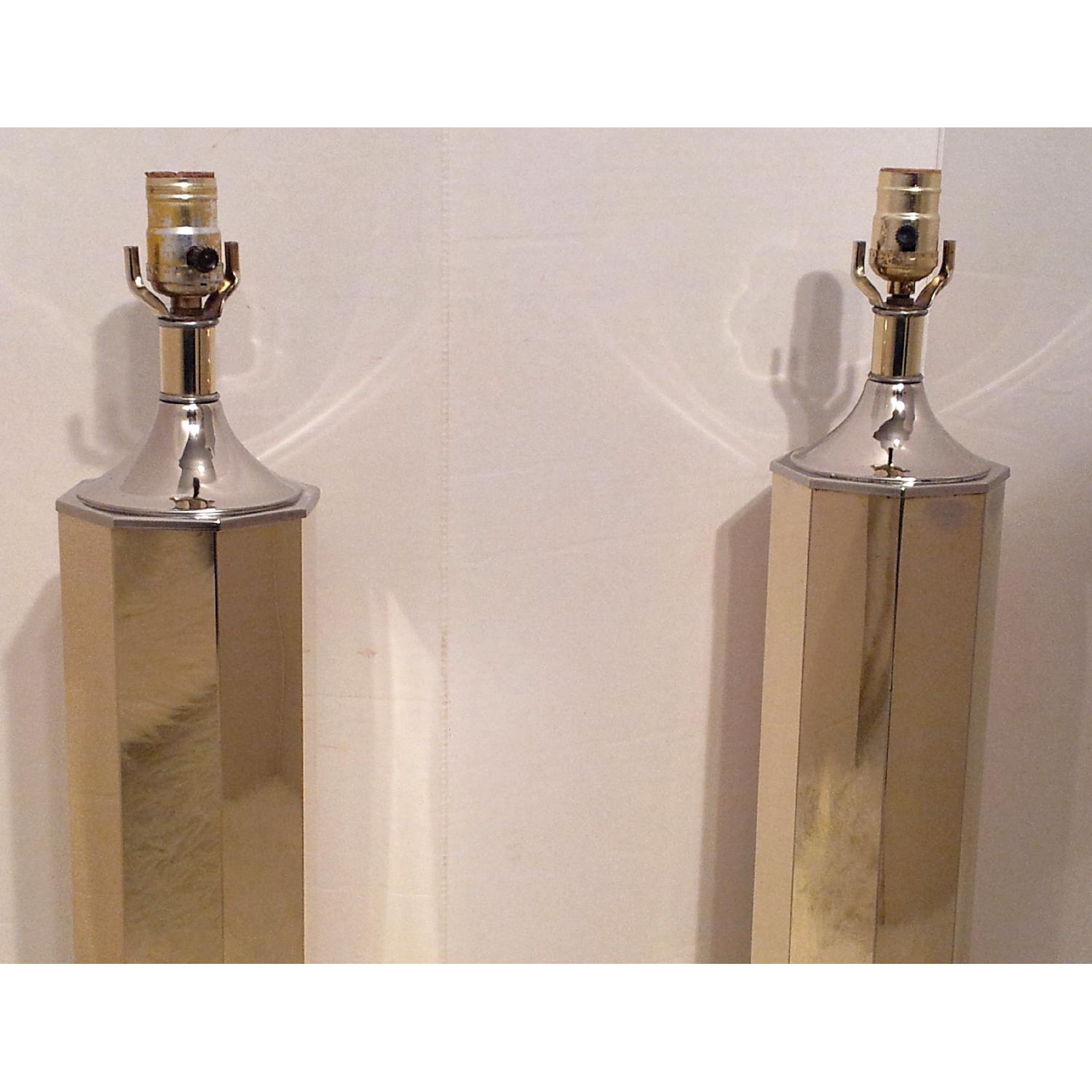 Clover Lamp Company 1960s Mid Century Modern Brass Trophy Lamps - Pair - image-8