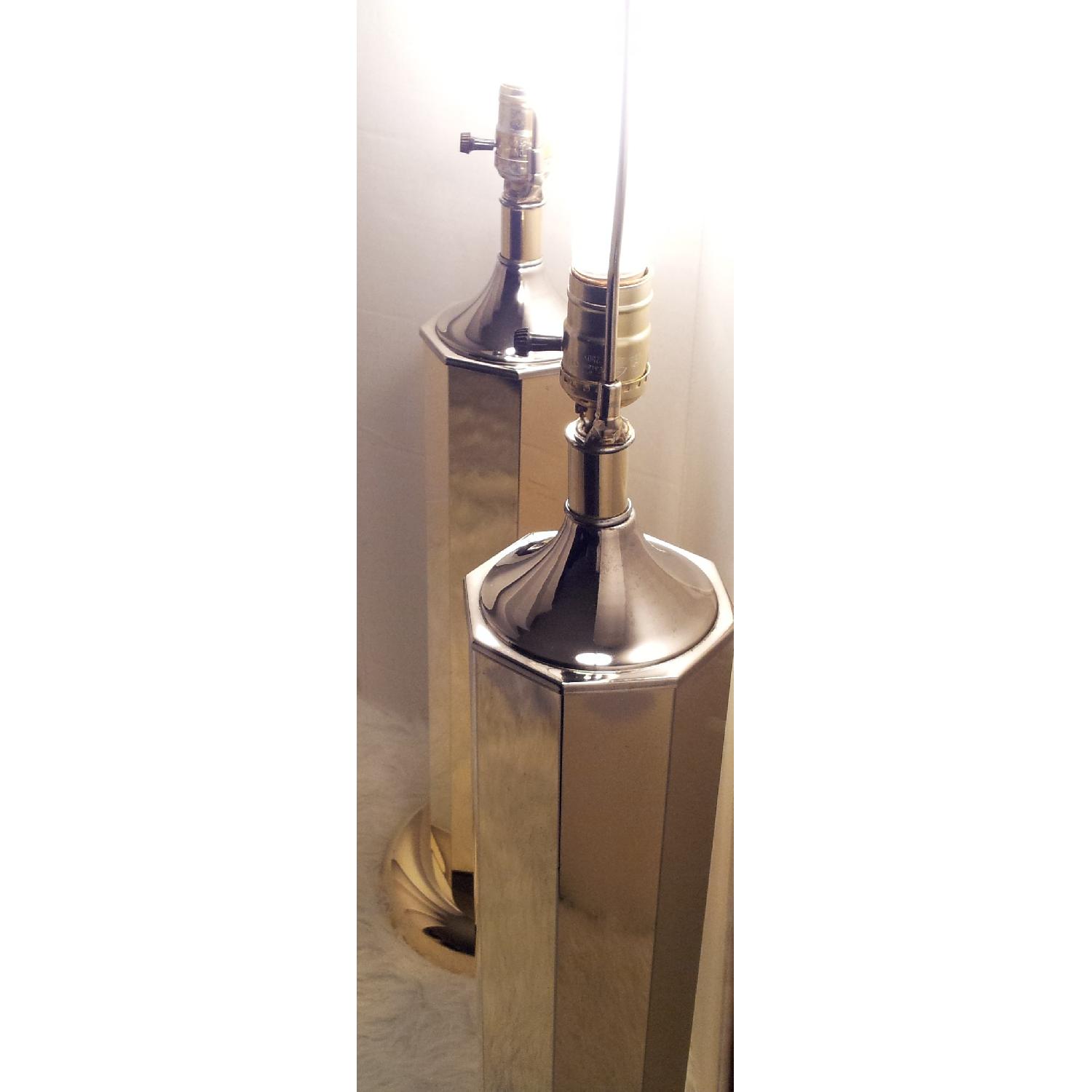 Clover Lamp Company 1960s Mid Century Modern Brass Trophy Lamps - Pair - image-9