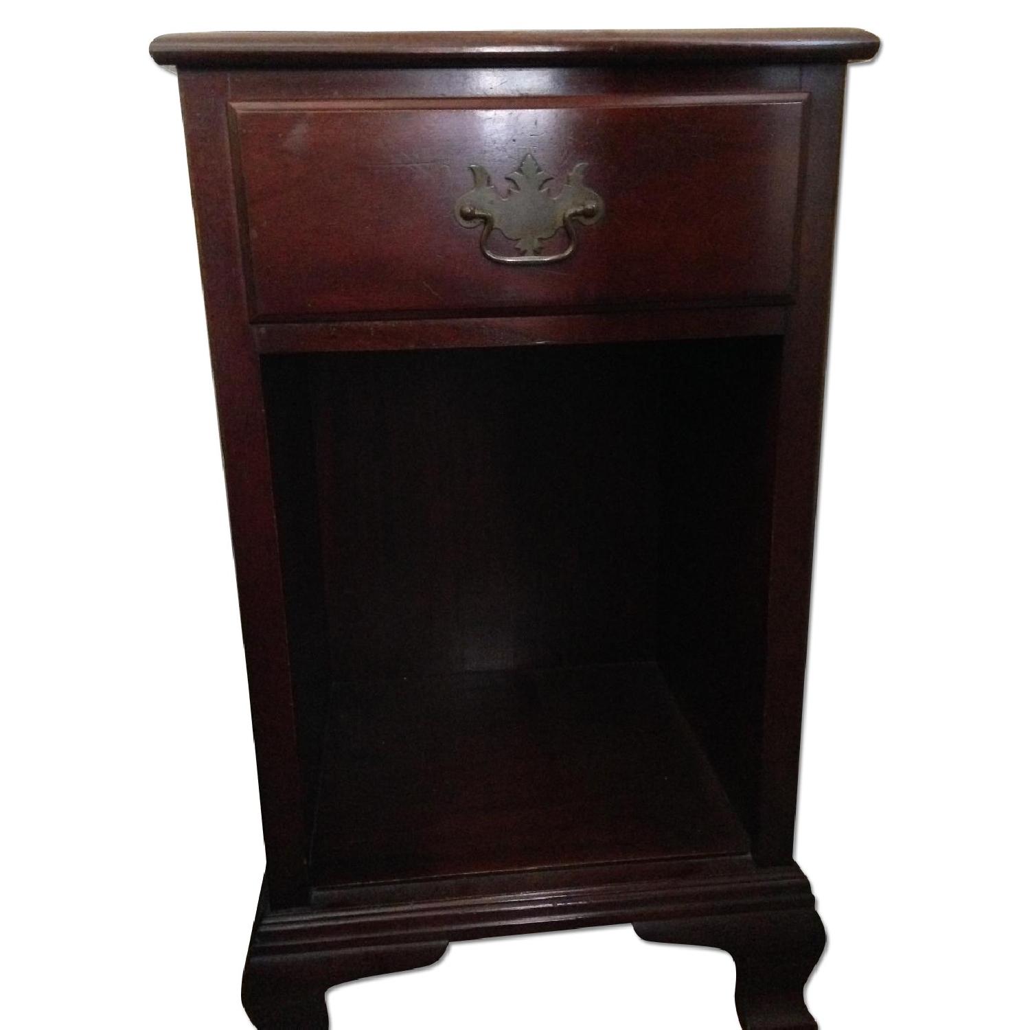 1940s Cherry Wood Night Table - AptDeco