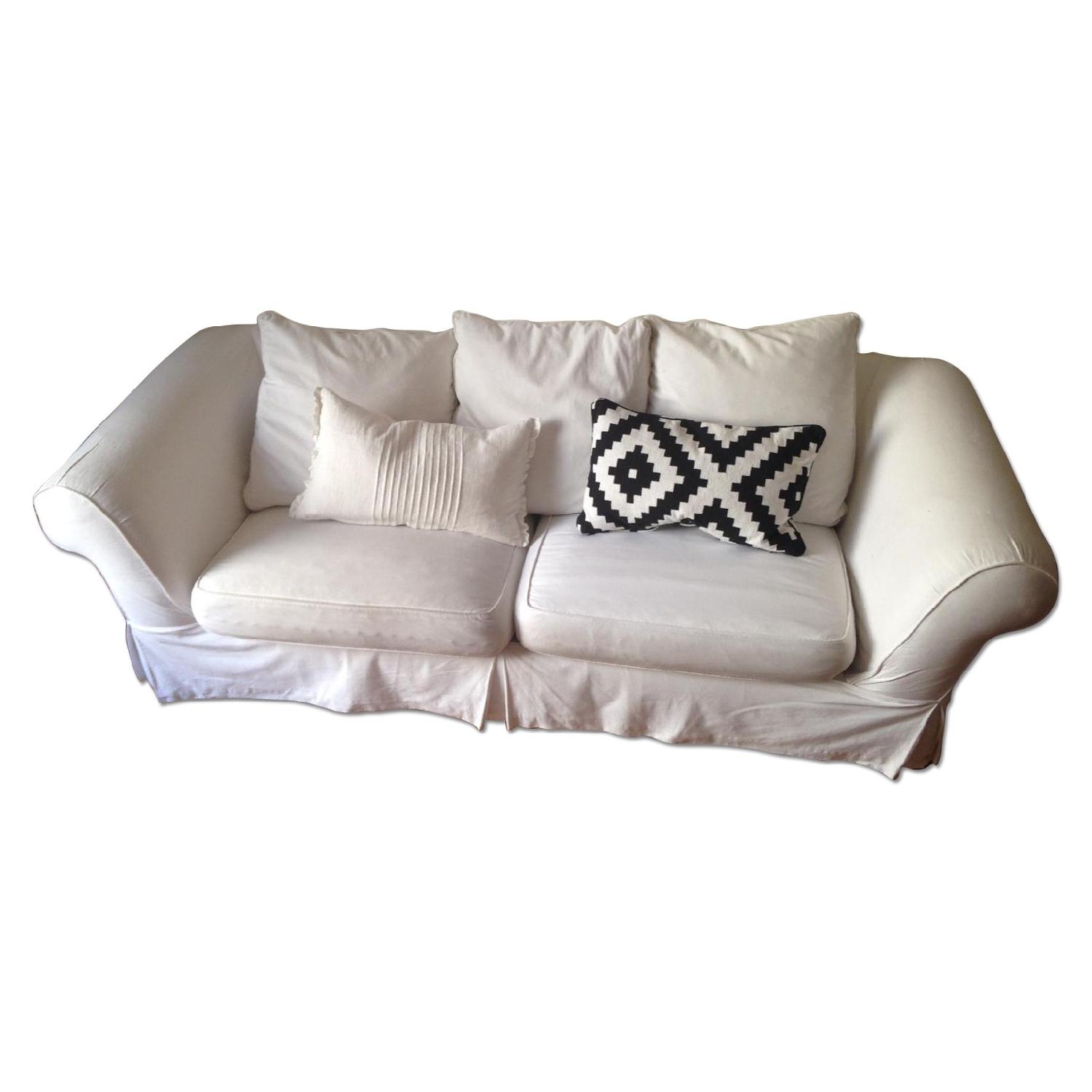 Pottery Barn White Sleeper Sofa AptDeco