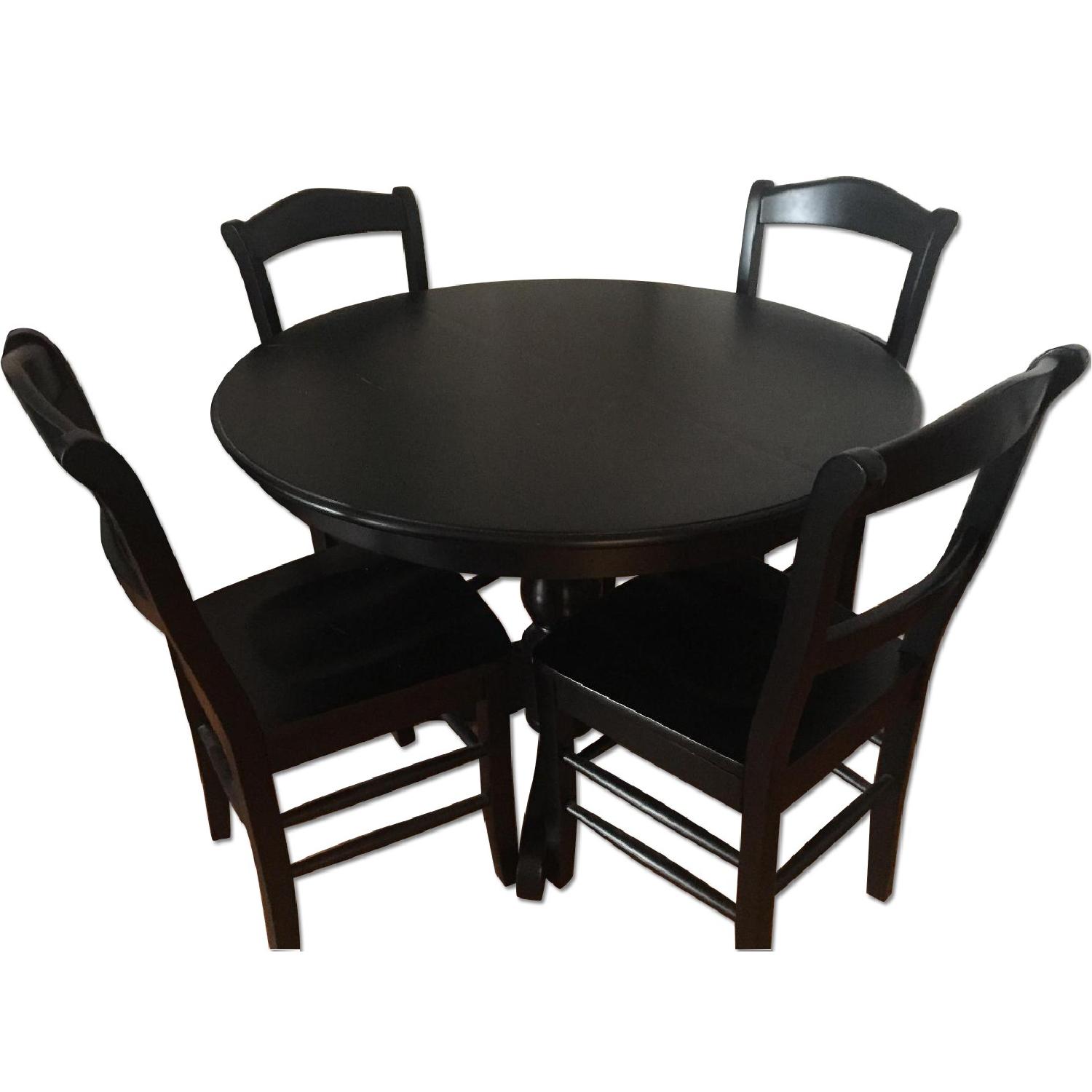 Ballard Designs Augusta Black Dining Table w/ 4 Chairs - AptDeco