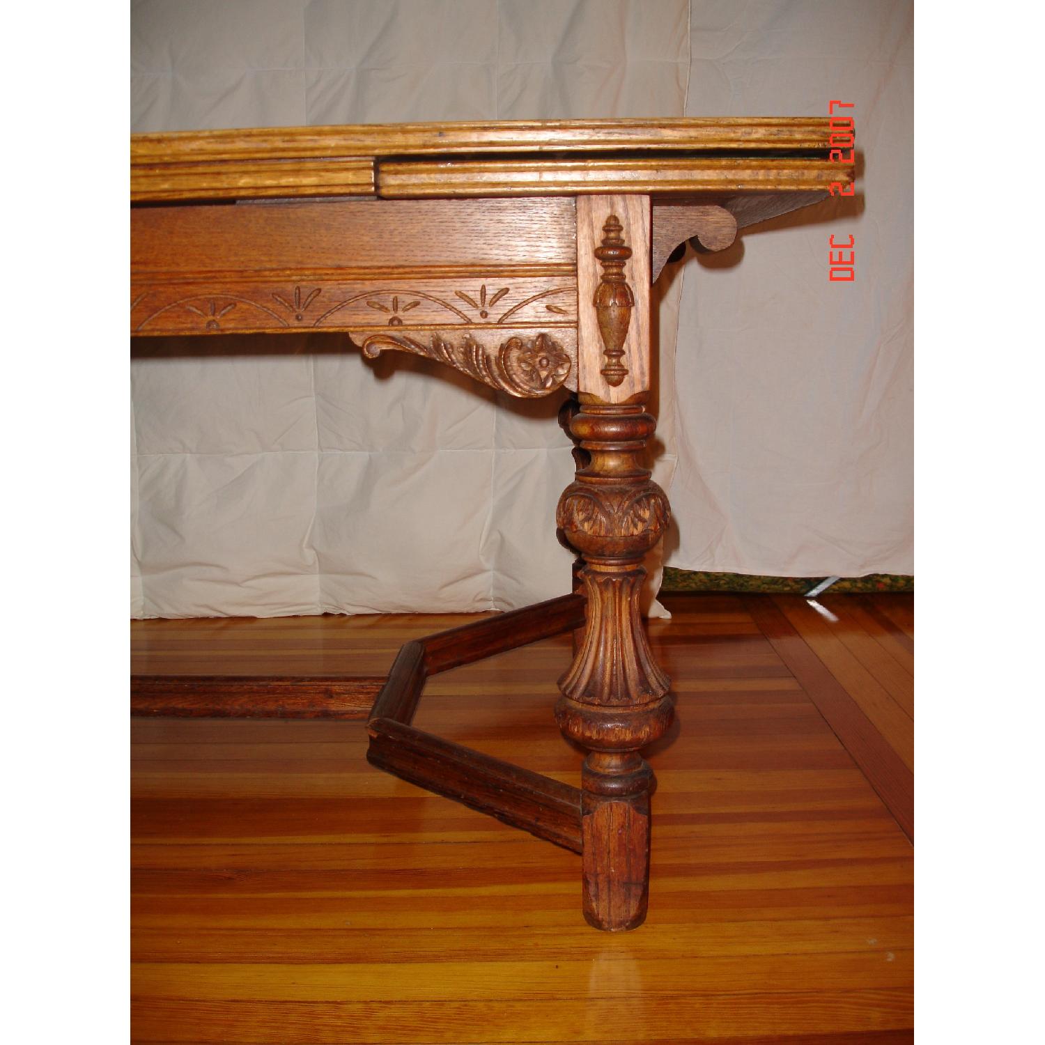 Antique Carved Dining Table - image-1