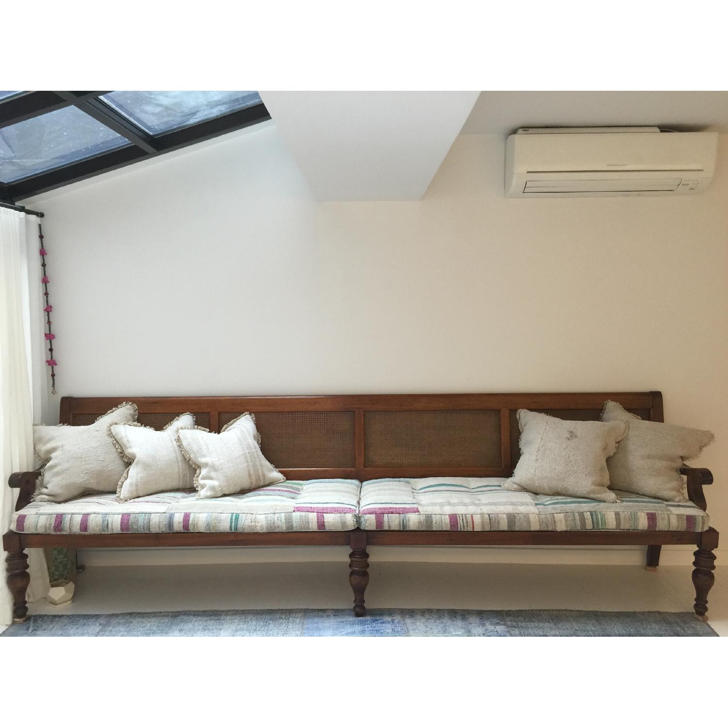 Ralph Lauren Wooden Bench w/ Cushions - image-1