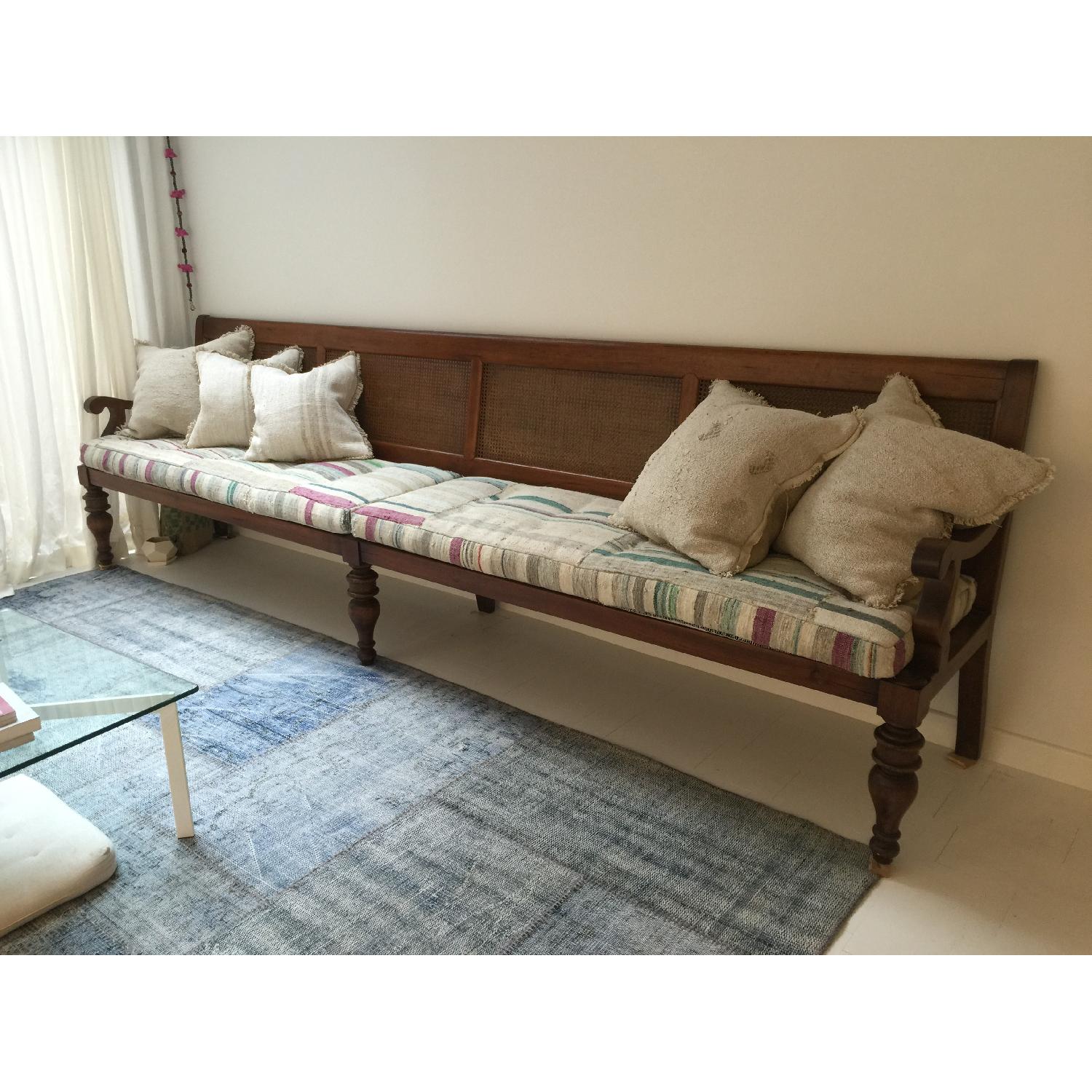 Ralph Lauren Wooden Bench w/ Cushions - image-2