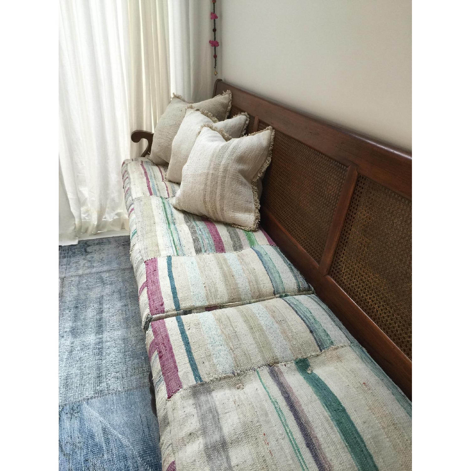 Ralph Lauren Wooden Bench w/ Cushions - image-3