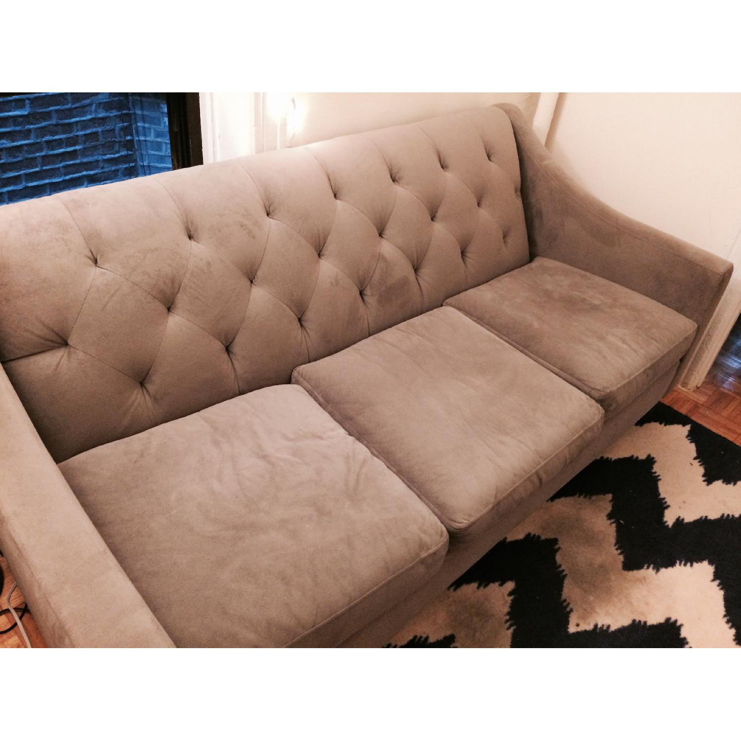 Grey Tufted Sofa AptDeco