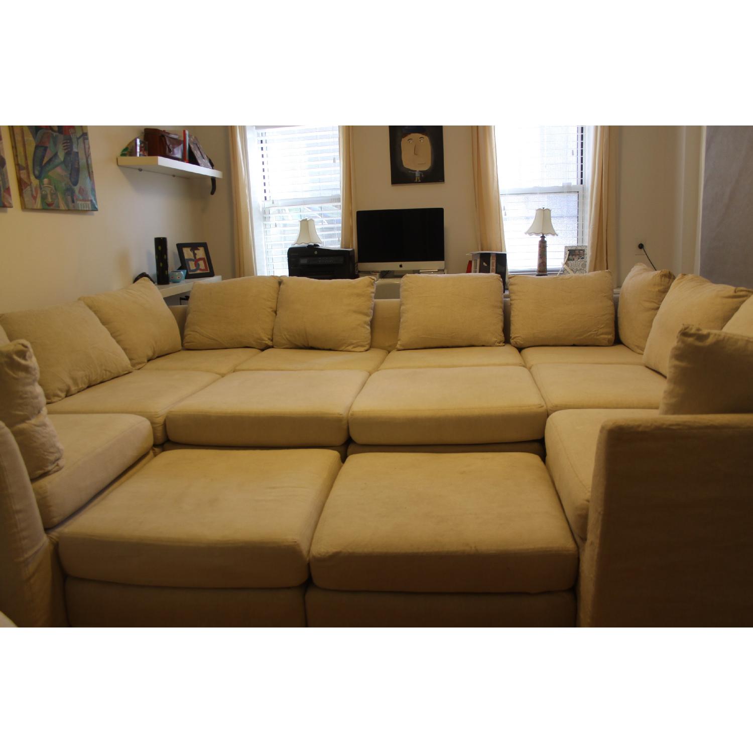 Mitchell Gold + Bob Williams Dr.Pitt Sectional in Natural Canvas - image-1