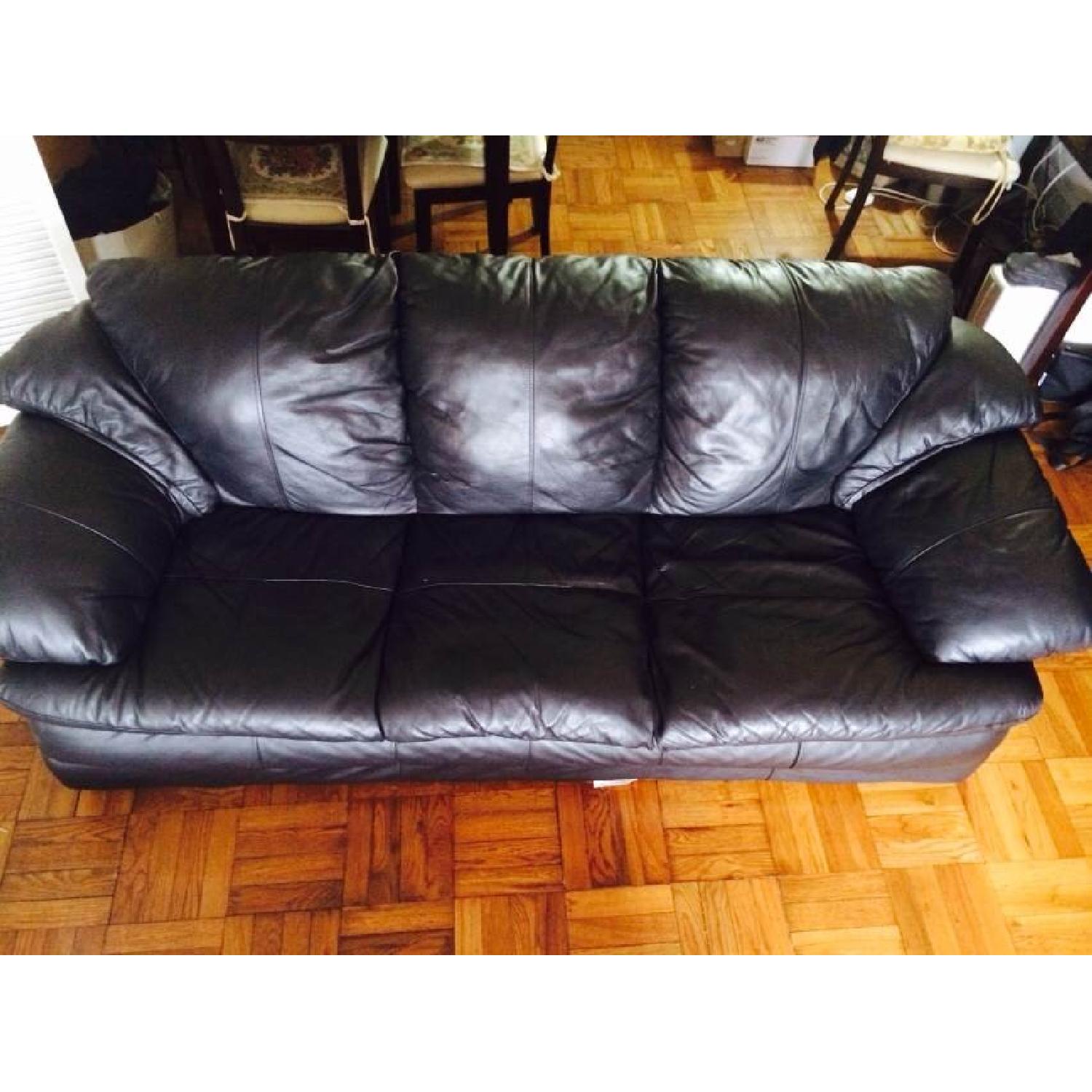 Jennifer Convertibles Leather Sofa - image-1