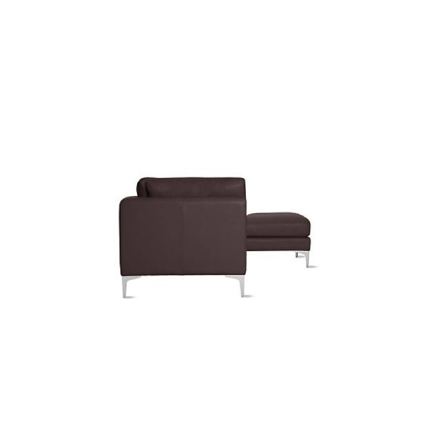 Design within Reach Brown Leather Albert Sectional w/ Right Chaise - image-3