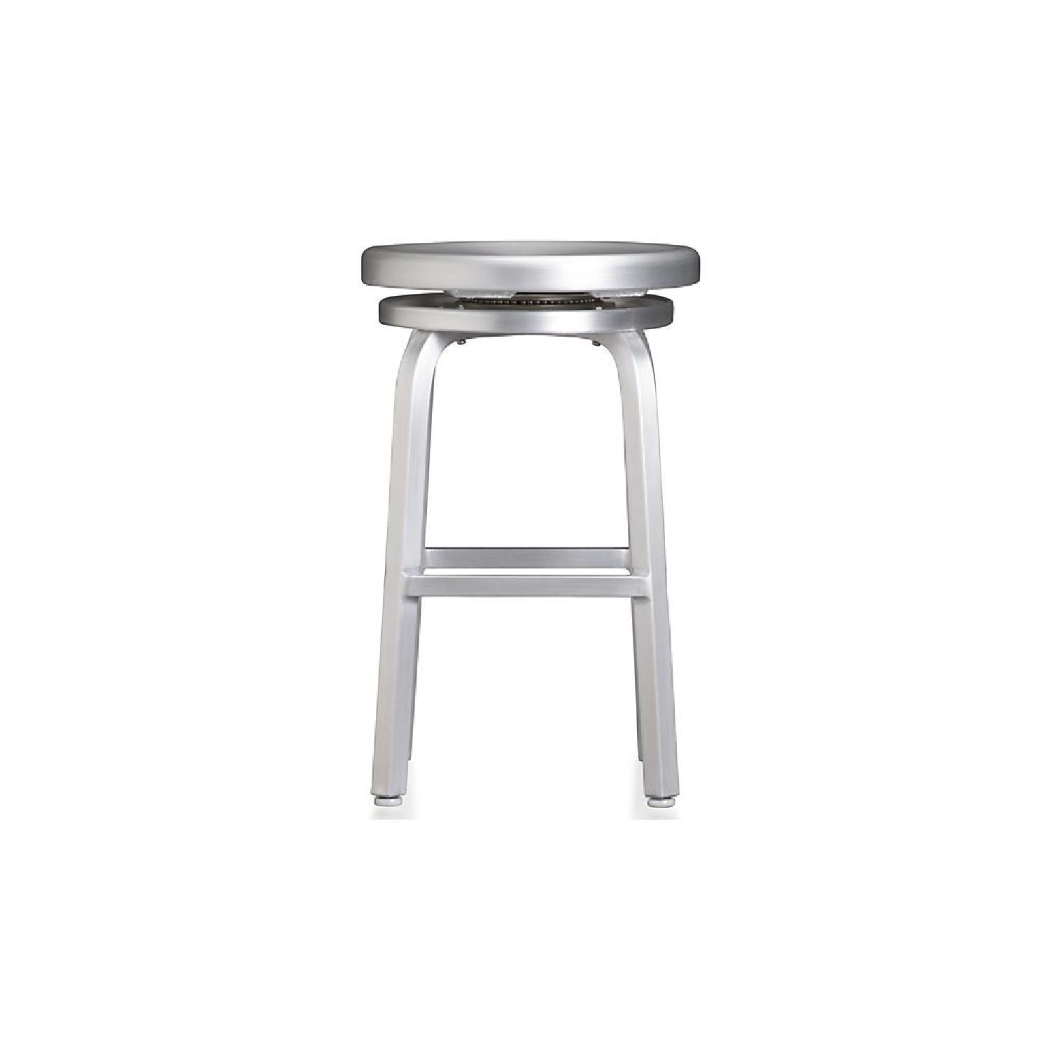 Crate & Barrel Aluminum Spin Counter Bar Stools AptDeco