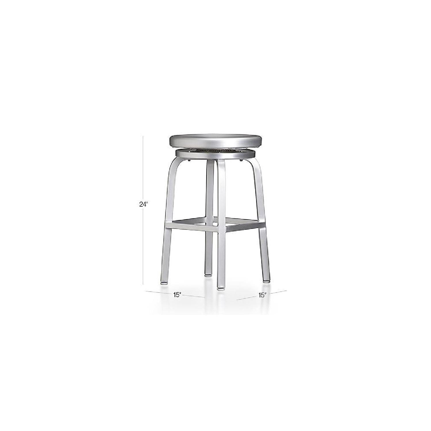 Crate & Barrel Aluminum Spin Counter Bar Stools - image-7