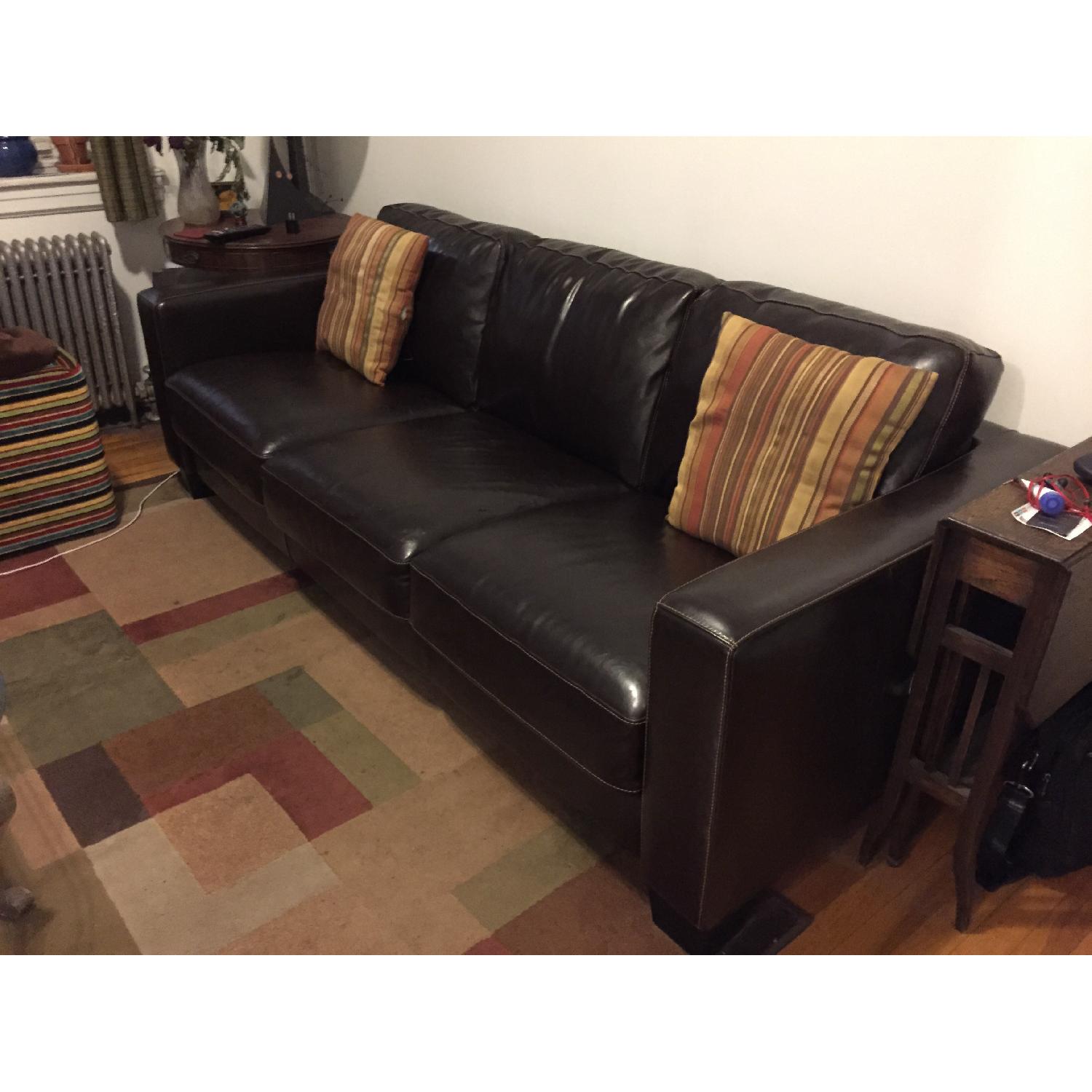 Dania Furniture Leather Sofa & Chair - image-2