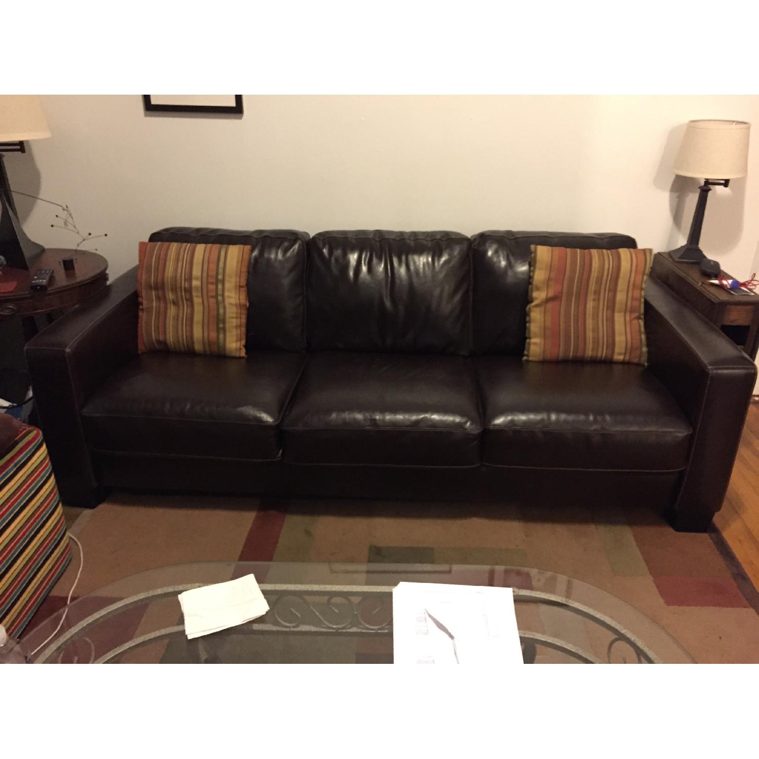 Dania Furniture Leather Sofa & Chair - image-5