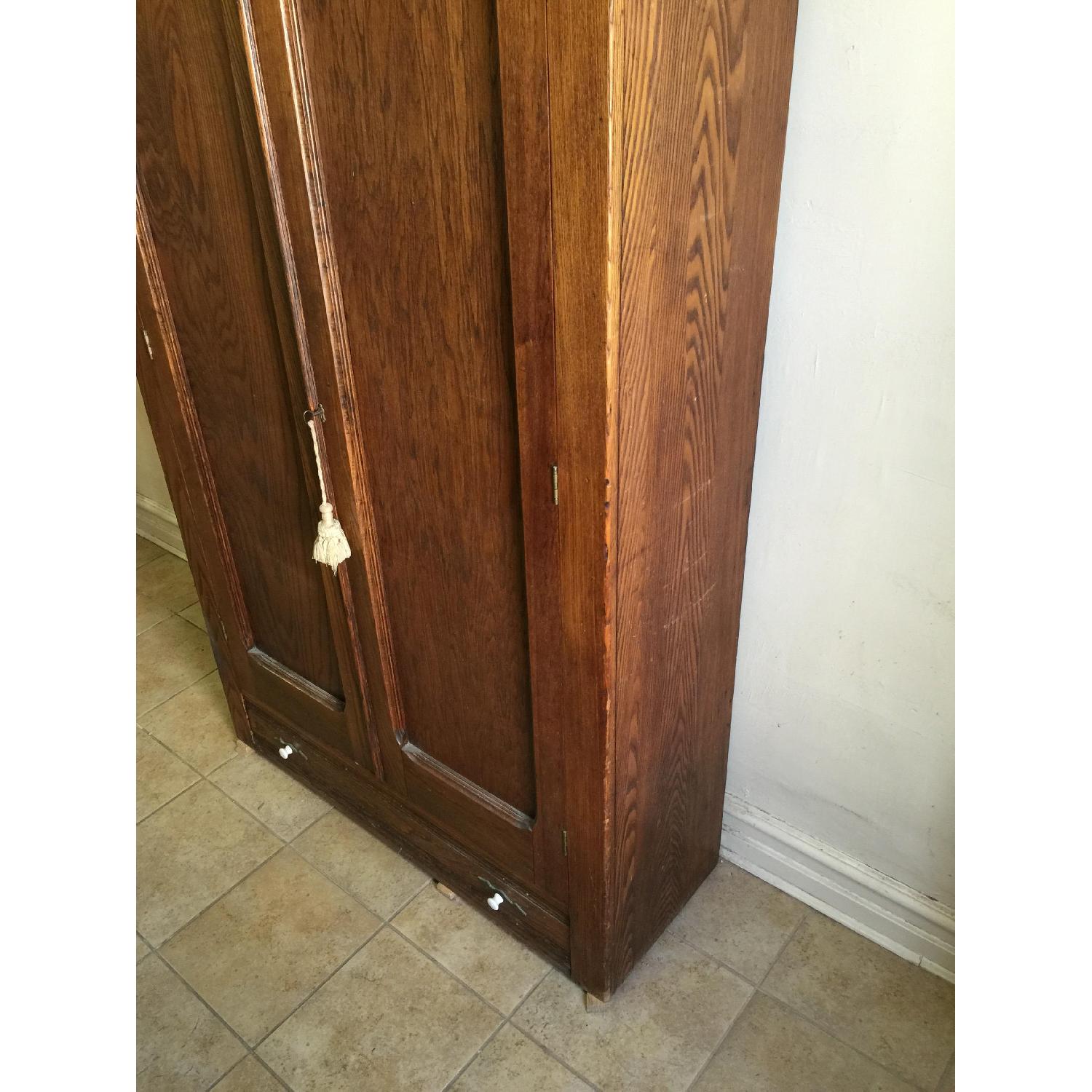 Antique American Chestnut Armoire/Storage Unit AptDeco