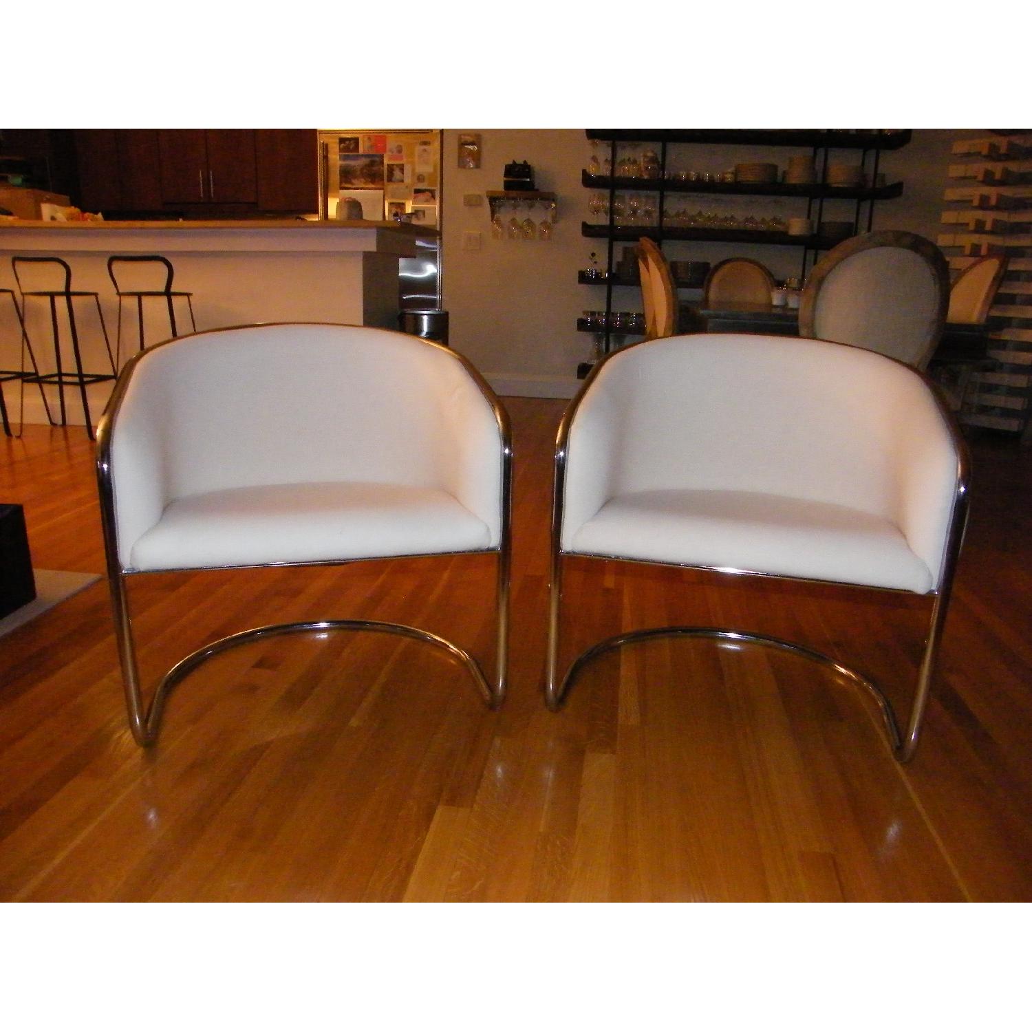 Art Deco Chrome Chairs - Pair - image-2
