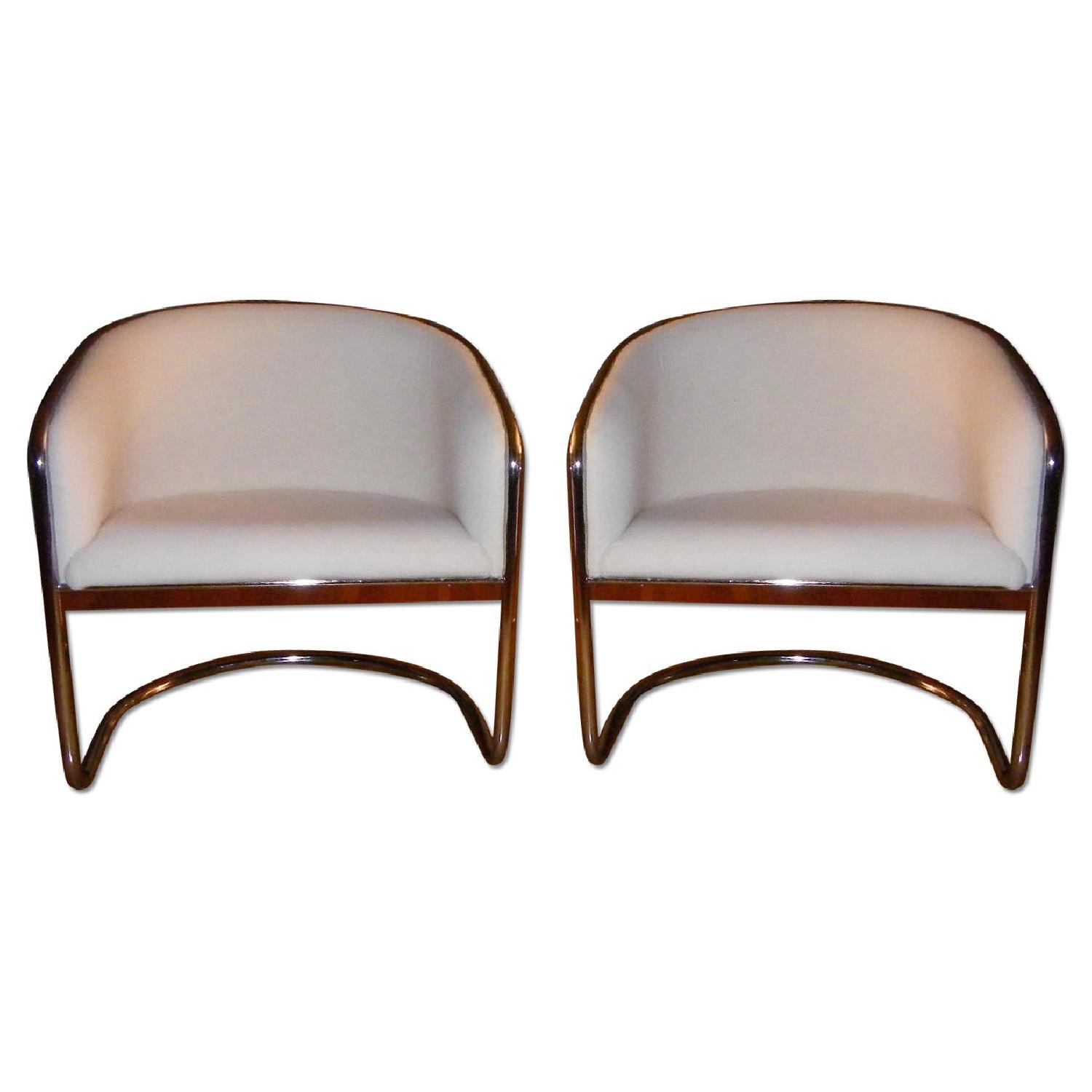Art Deco Chrome Chairs - Pair - image-0