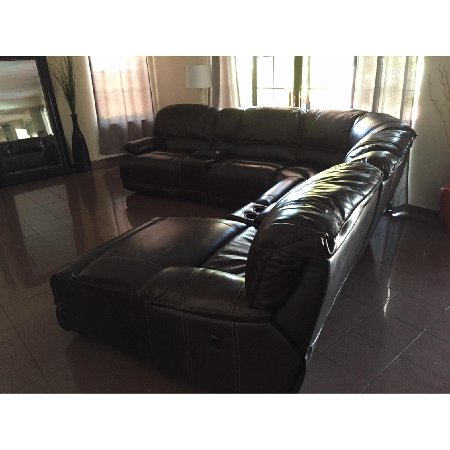 City Furniture Cindy Crawford 7-Piece Leather Sectional Couch - image-2