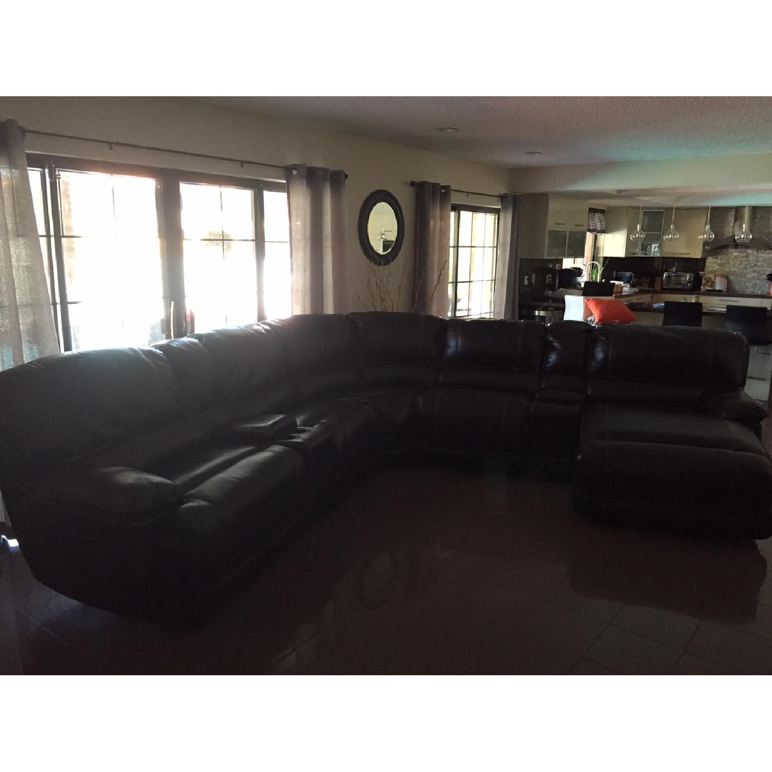 City Furniture Cindy Crawford 7-Piece Leather Sectional Couch - image-3