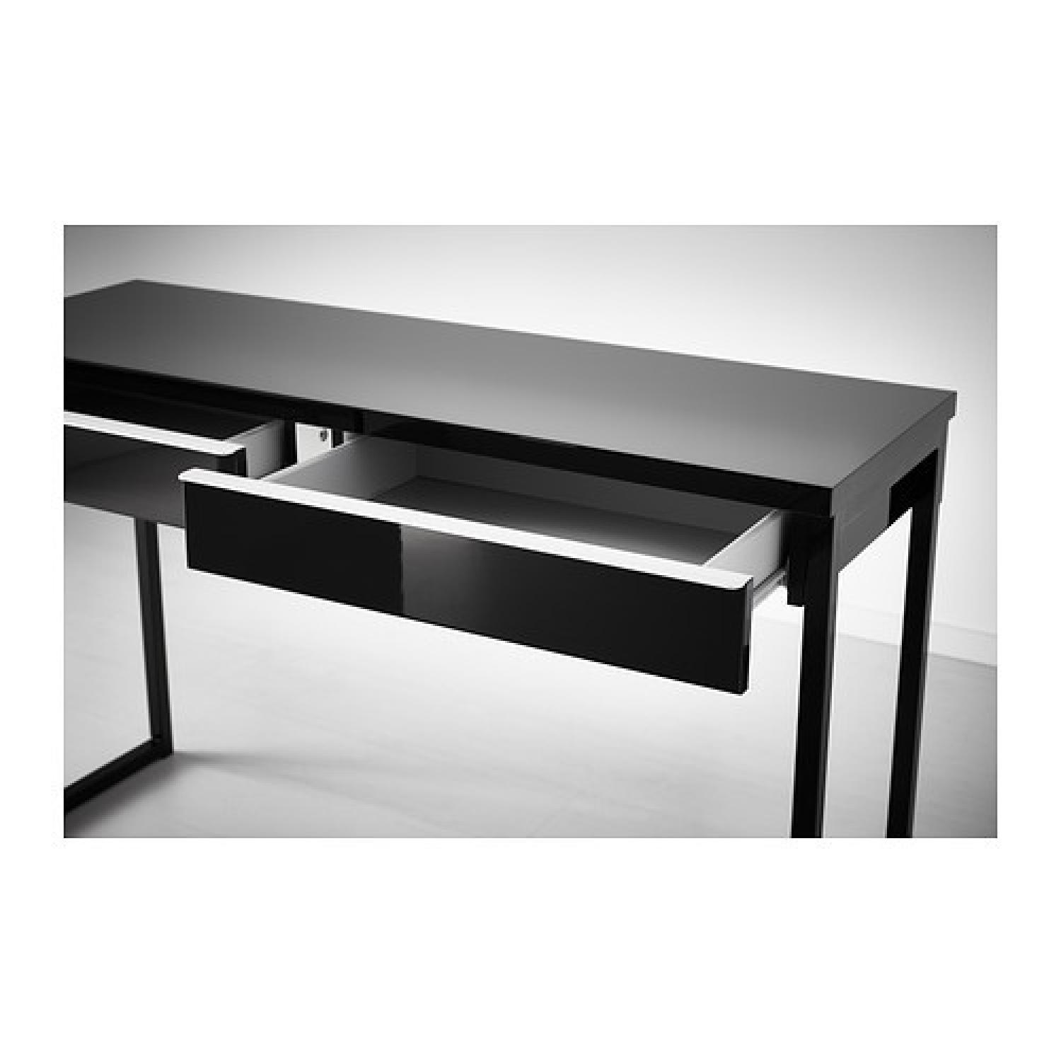 Ikea Best Burs High Gloss Black Desk - image-2