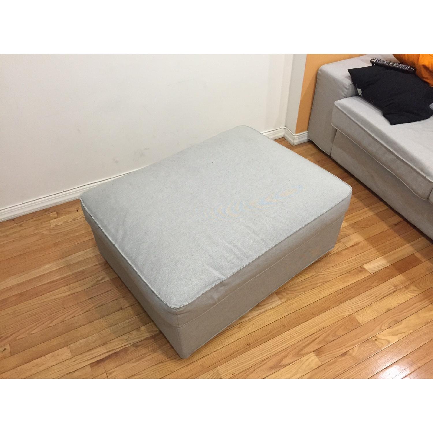 Ikea Kivik Footstool w/ Storage in Isunda Grey - image-1
