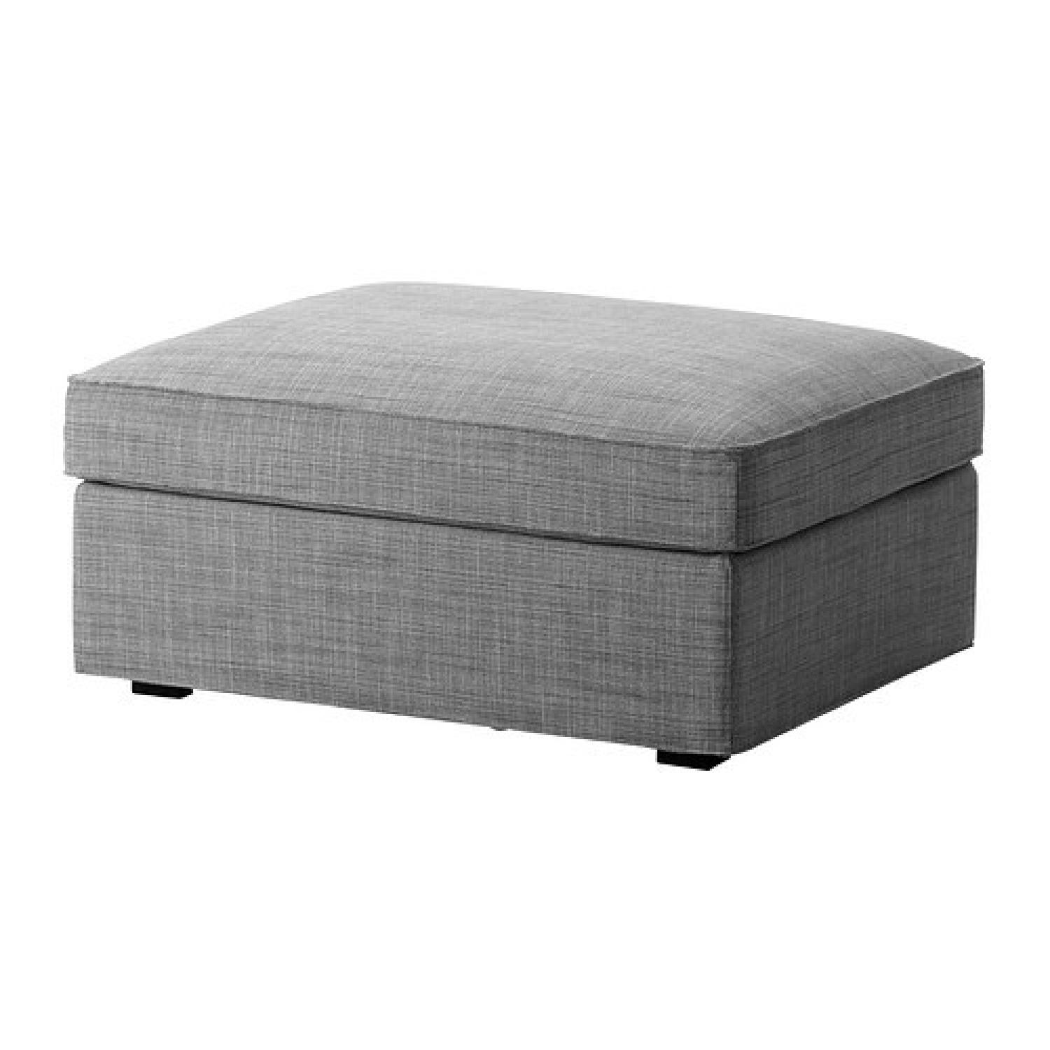 Ikea Kivik Footstool w/ Storage in Isunda Grey - image-2