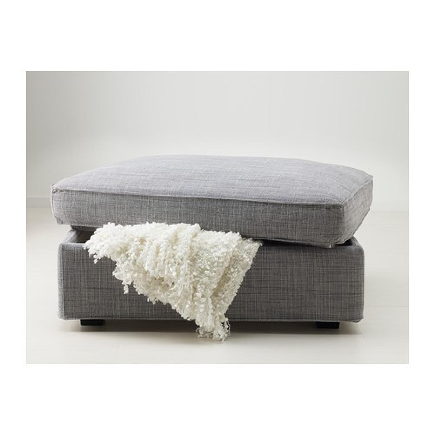 Ikea Kivik Footstool w/ Storage in Isunda Grey - image-3