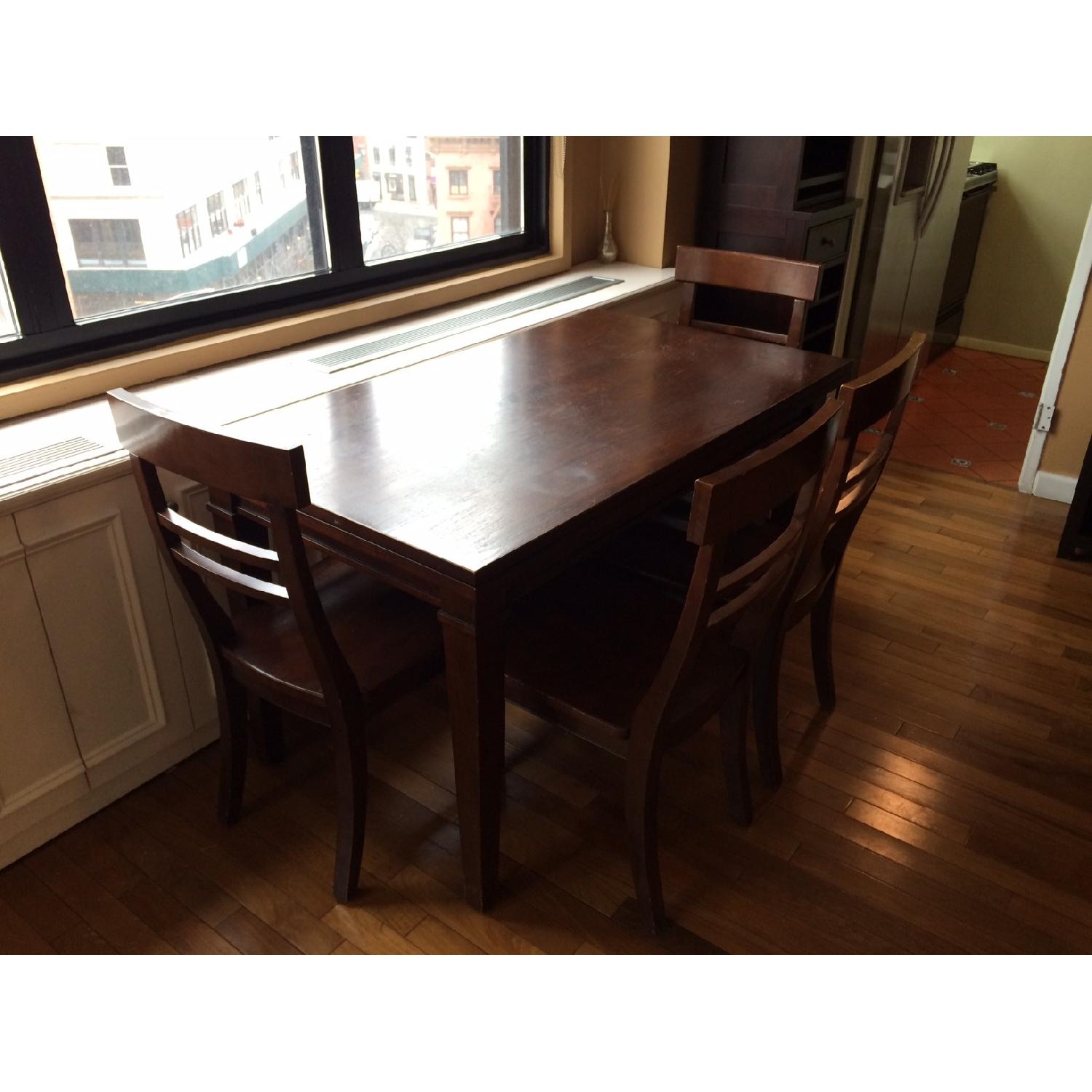 Crate & Barrel Expandable Dining Table w/ Storage & 4 Chairs - image-1