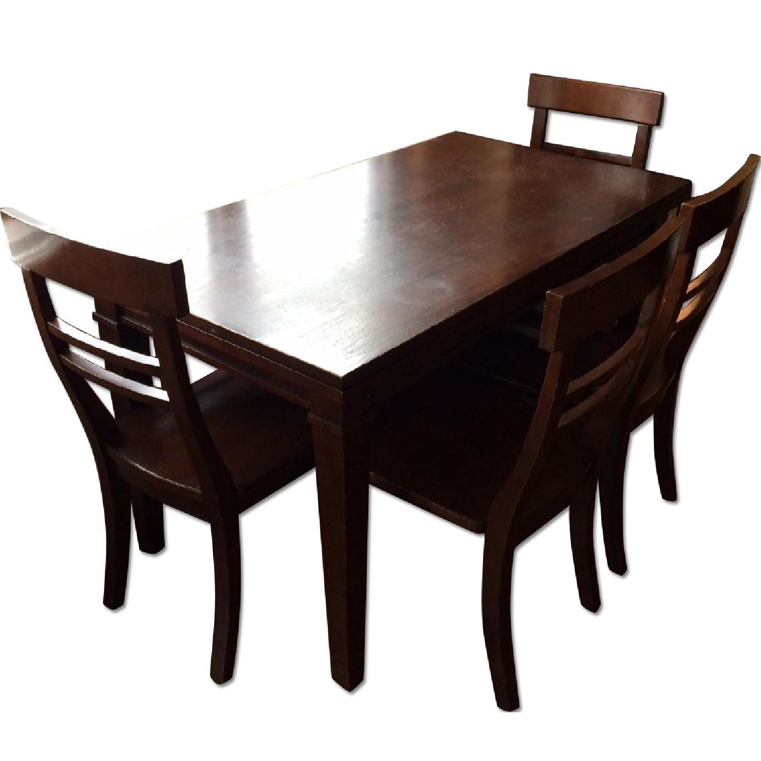 Crate & Barrel Expandable Dining Table w/ Storage & 4 Chairs - image-0