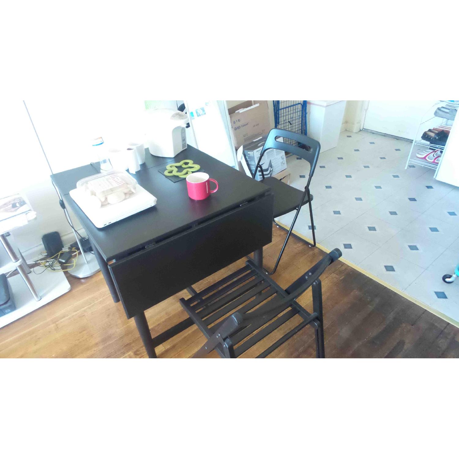 Ikea Drop-Leaf Table w/ 4 Chairs - image-4