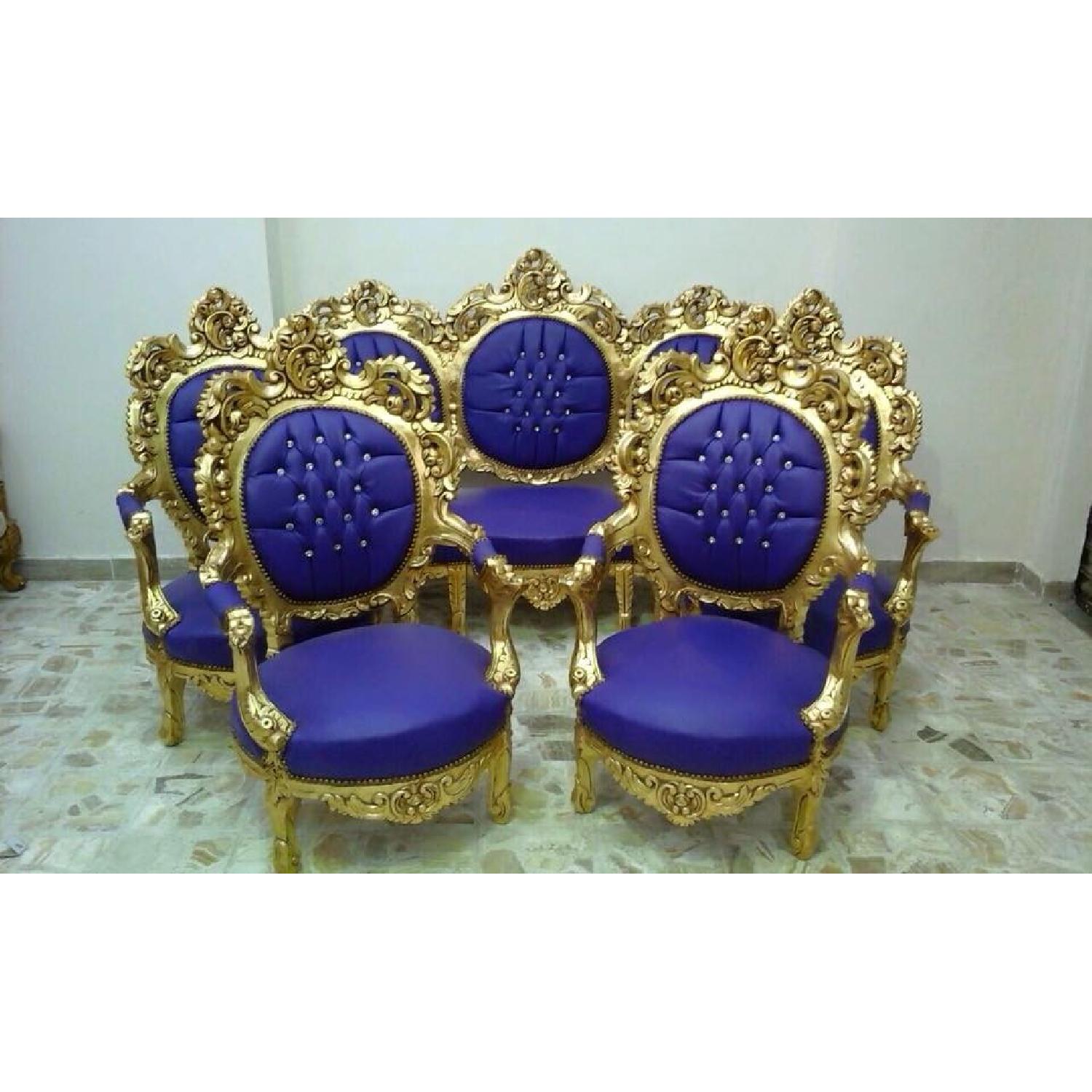 Antique Italian Rococo Style Sofa + 4 Matching Chairs - image-3