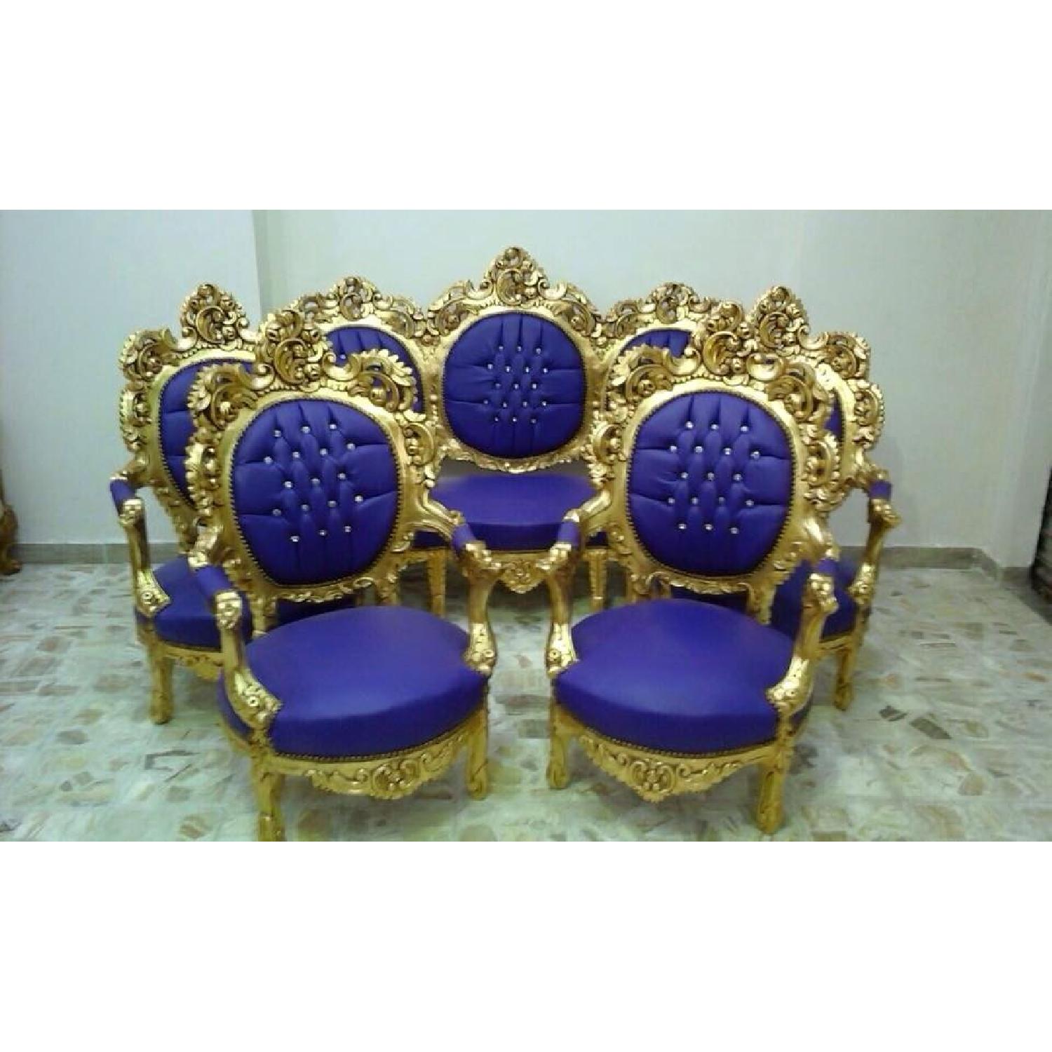 Antique Italian Rococo Style Sofa + 4 Matching Chairs - image-4