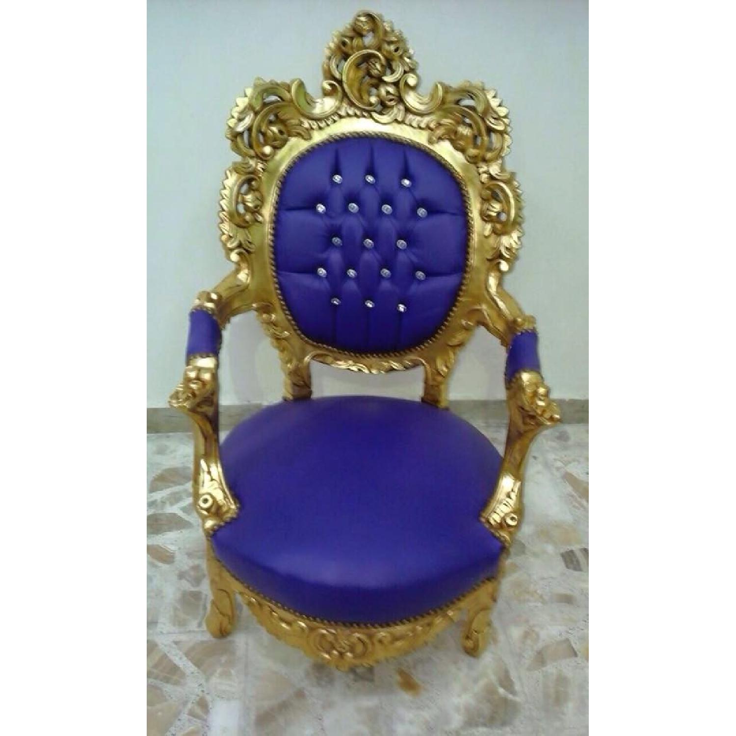 Antique Italian Rococo Style Sofa + 4 Matching Chairs - image-5