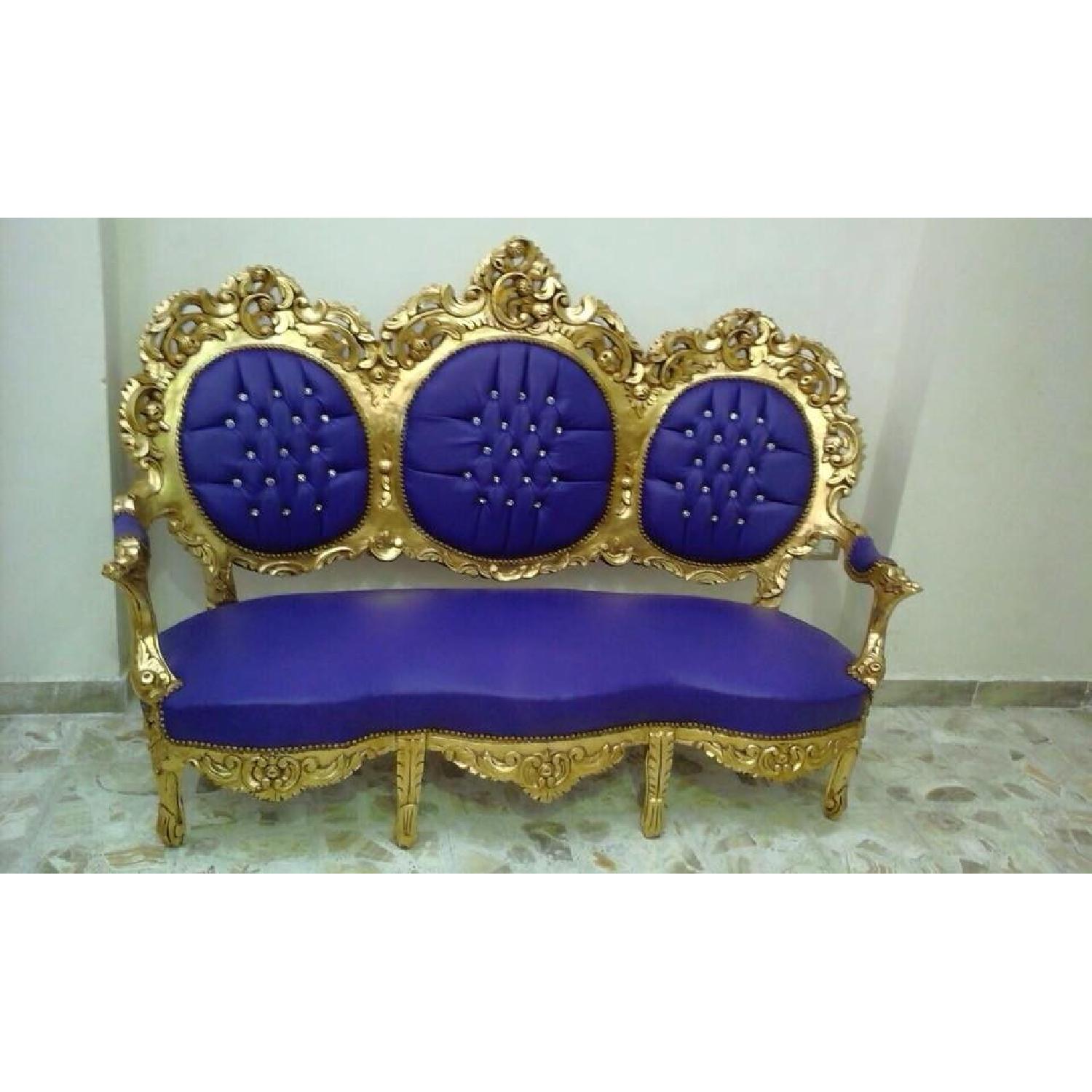 Antique Italian Rococo Style Sofa + 4 Matching Chairs - image-6