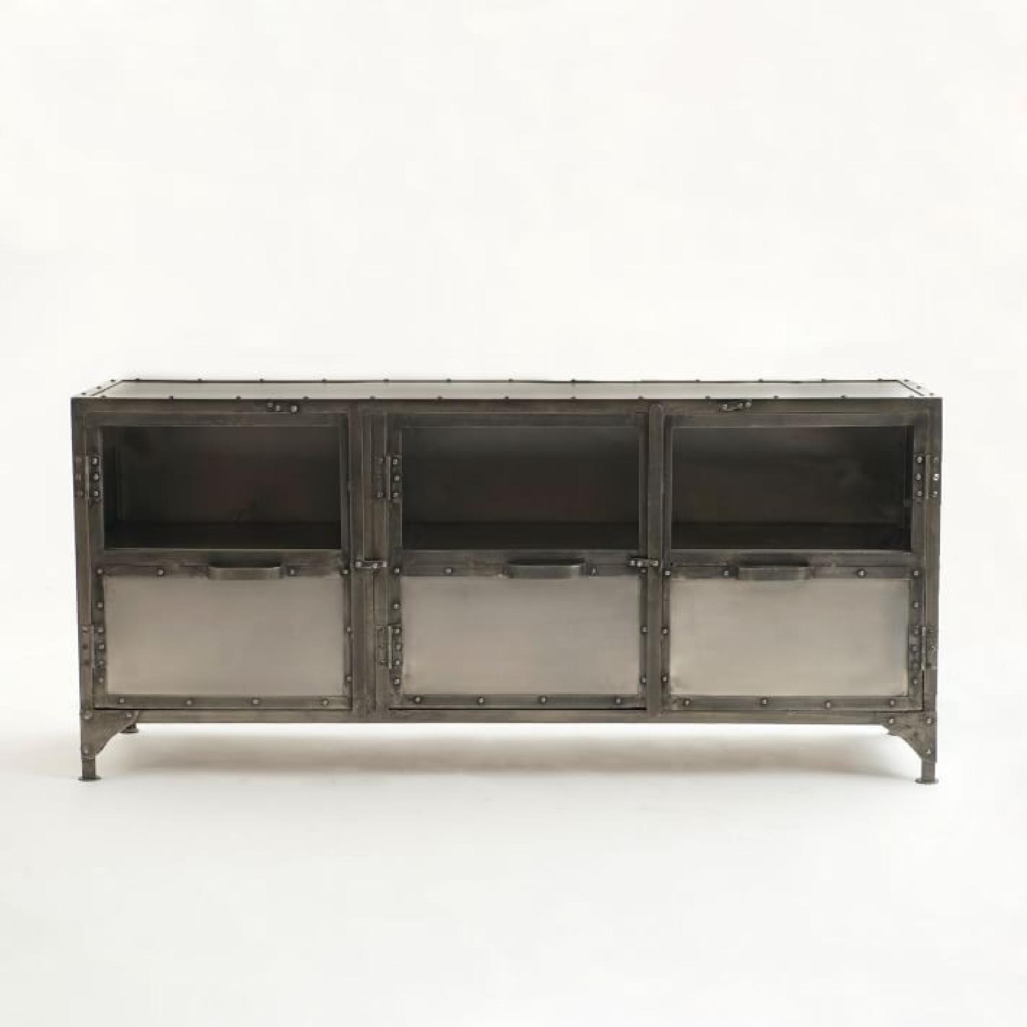 West Elm Antique Finish Iron Media Chest - image-1