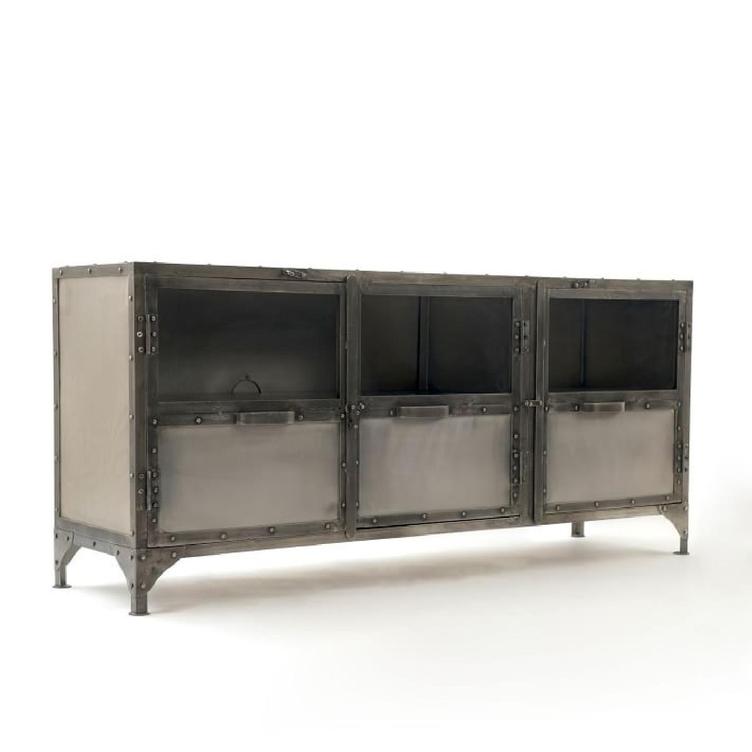 West Elm Antique Finish Iron Media Chest - image-2