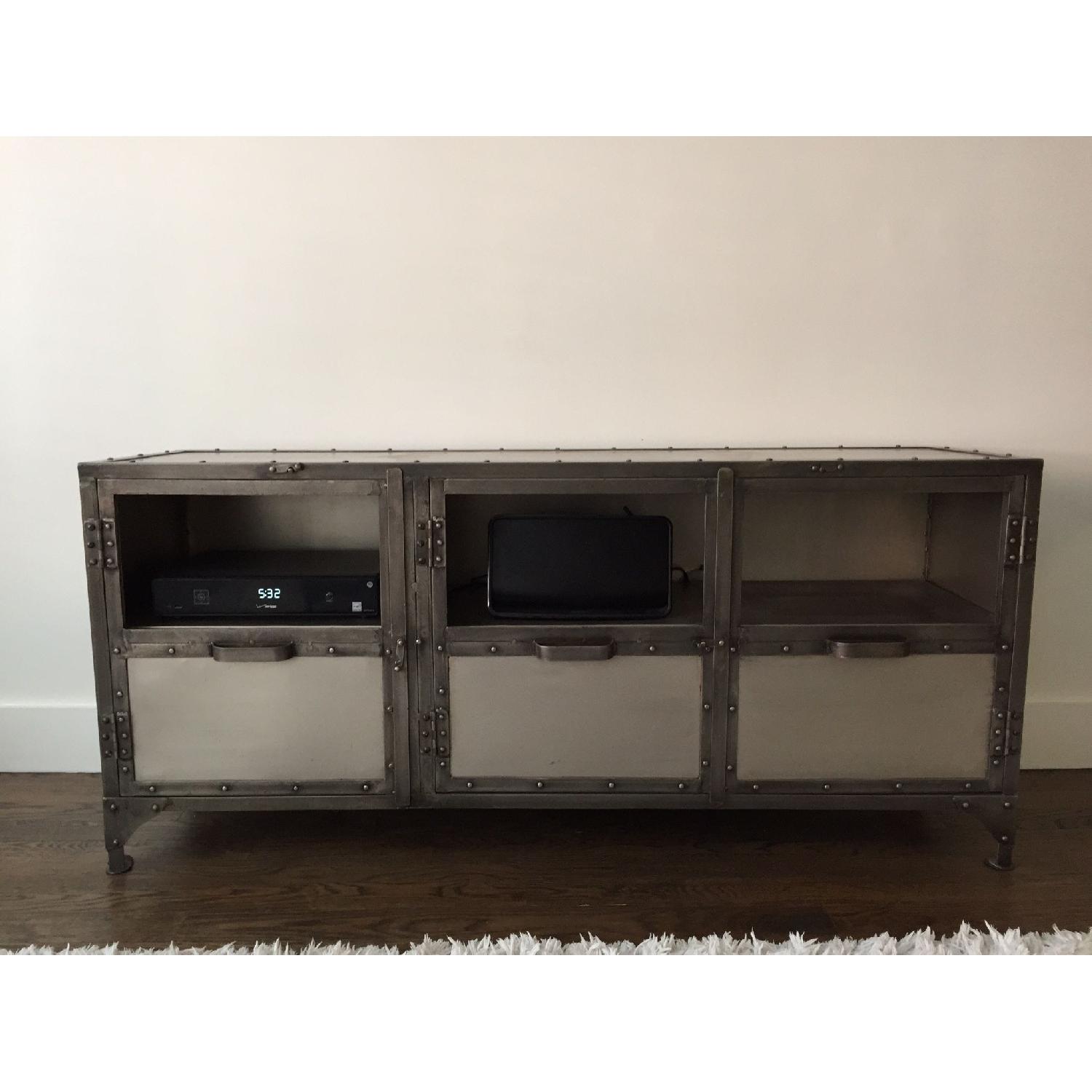 West Elm Antique Finish Iron Media Chest - image-4