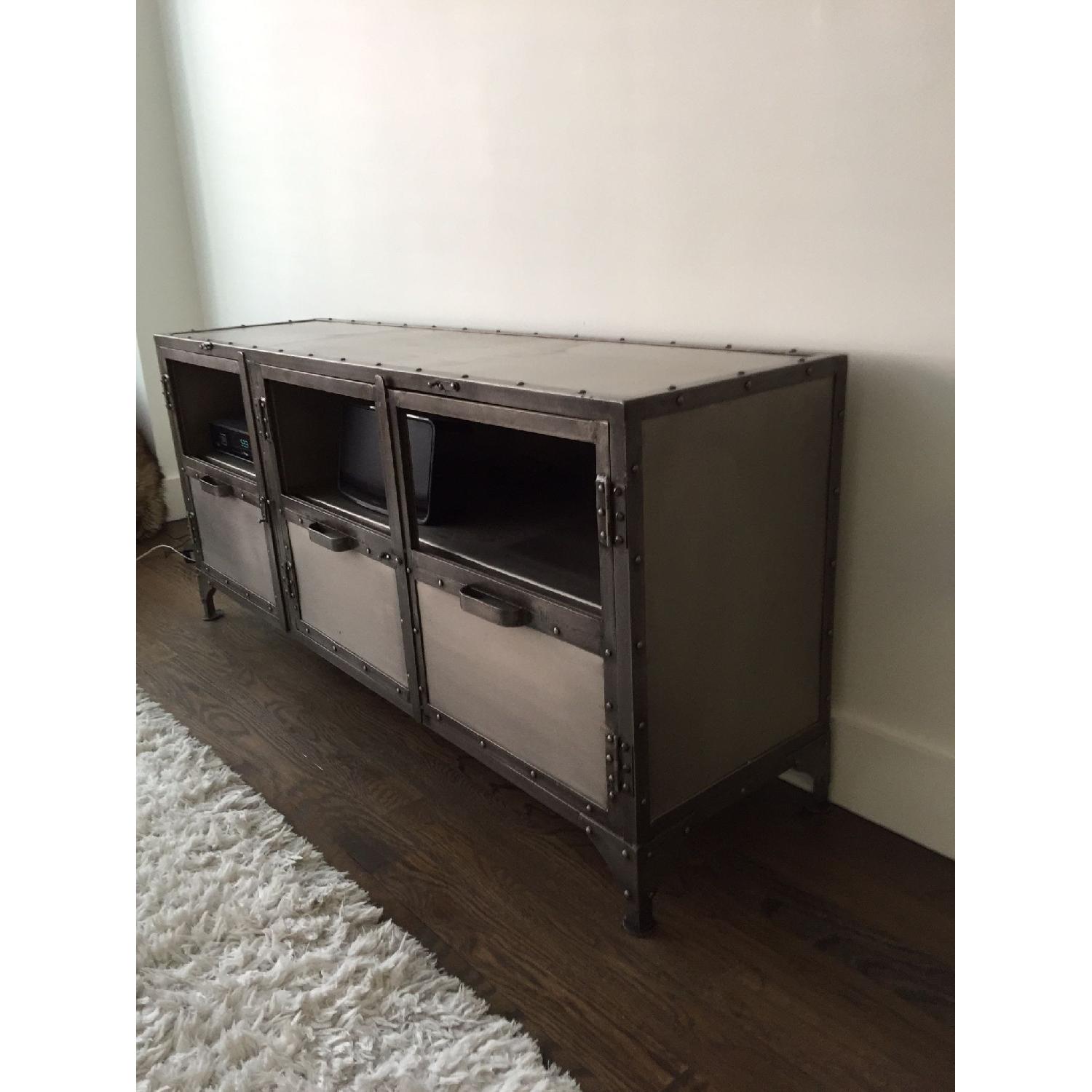 West Elm Antique Finish Iron Media Chest - image-5