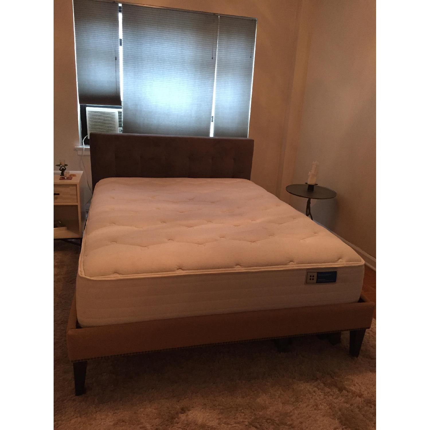 West Elm Queen Nailhead Trimmed Bed w/ Headboard AptDeco