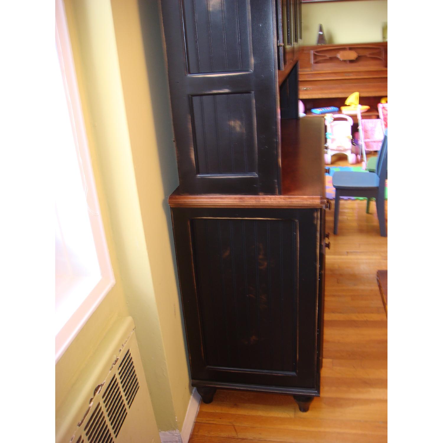 Village Pine Furniture 2 Tone Hutch/China Cabinet - image-4